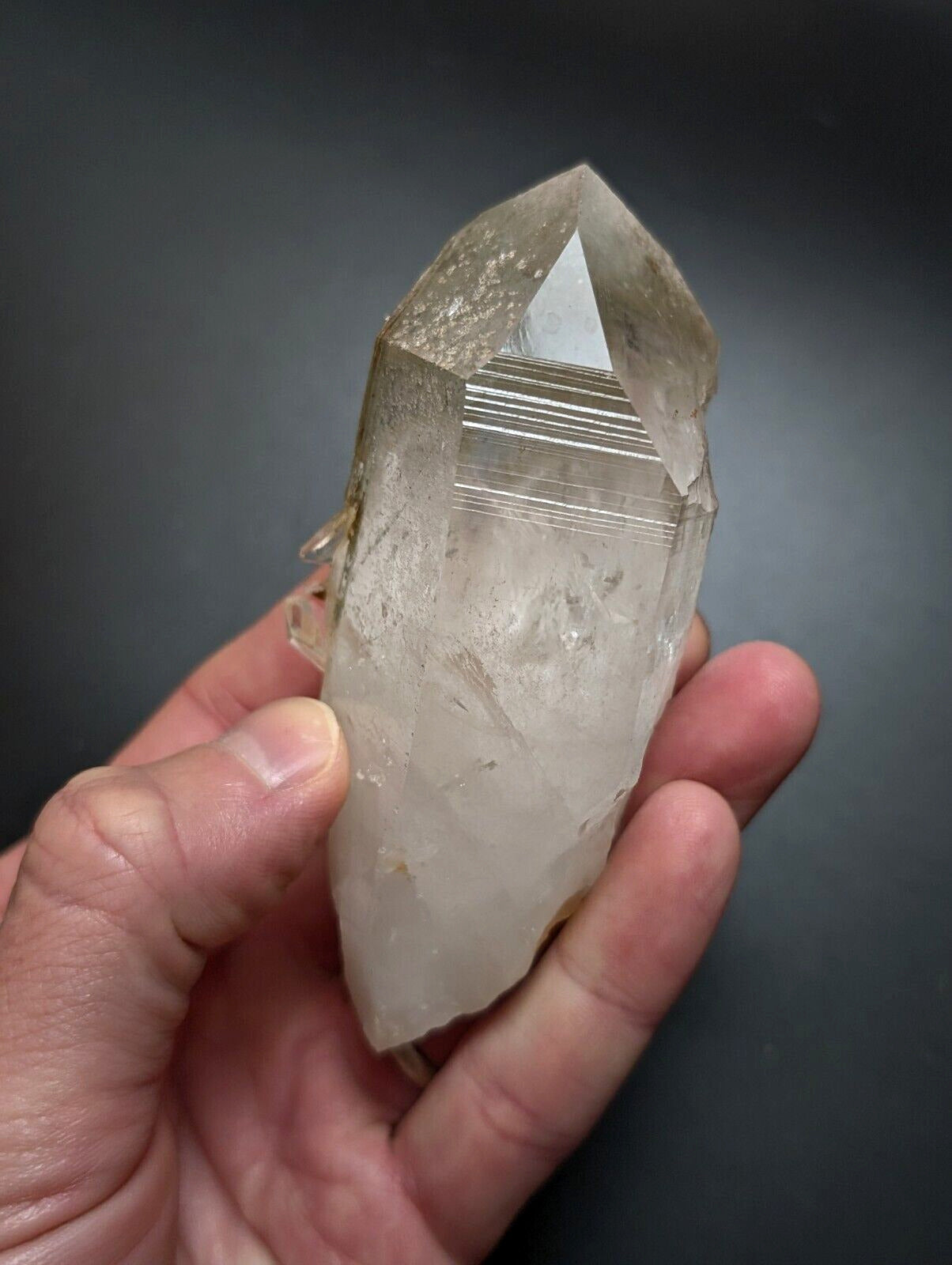 Fantastic Green Chlorite Phantom Quartz Crystal Point, Paron, Arkansas