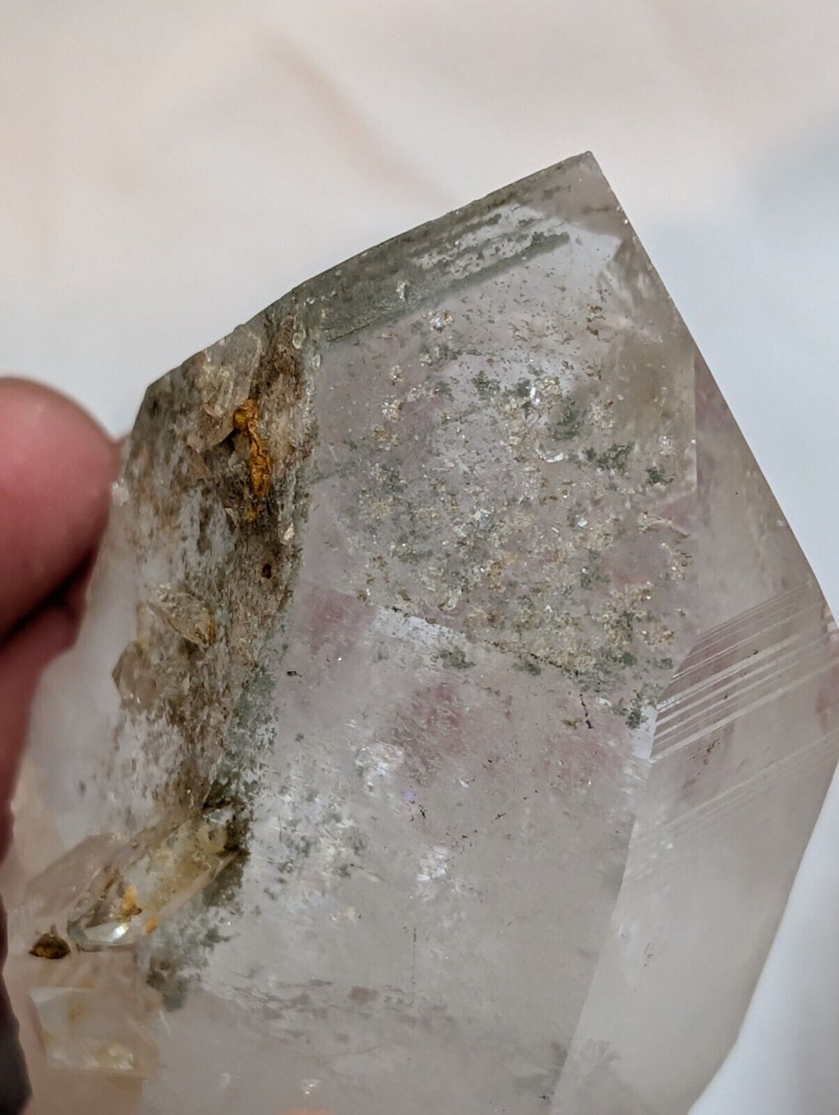 Fantastic Green Chlorite Phantom Quartz Crystal Point, Paron, Arkansas