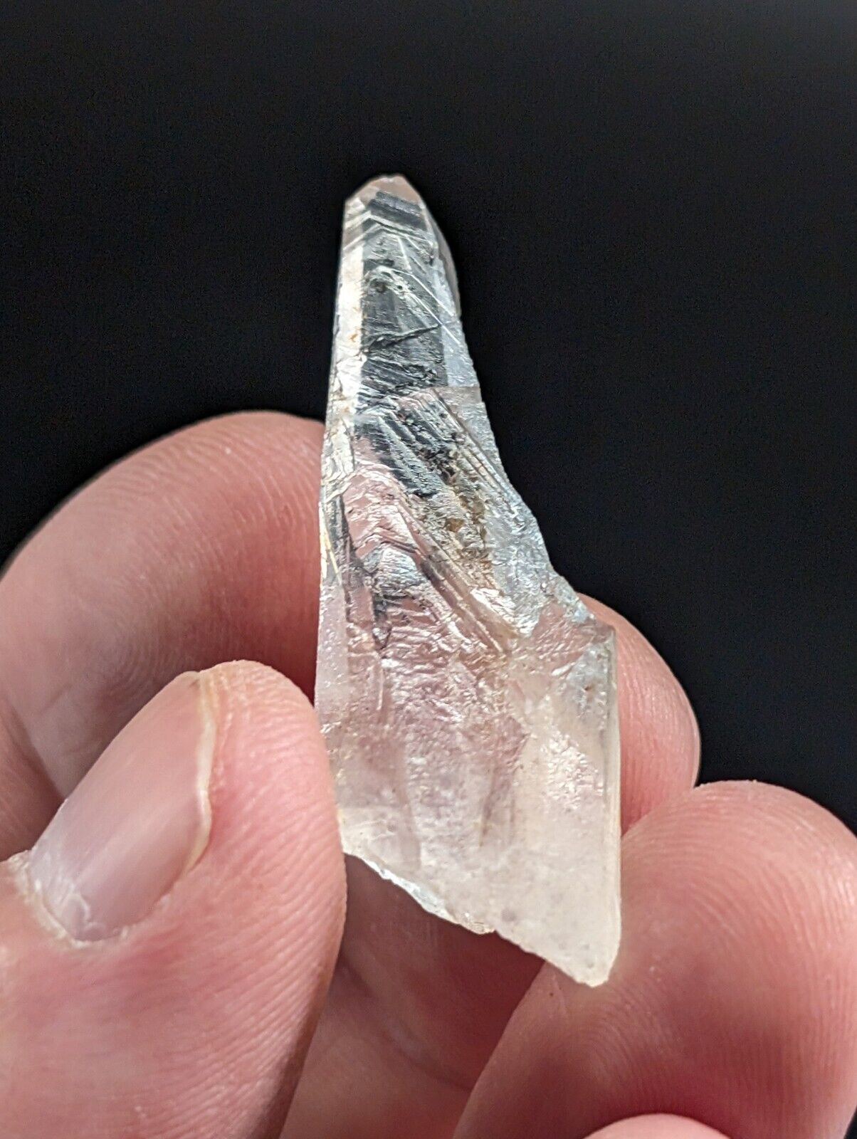 Arkansas Quartz Crystal Point - OOAK, natural mineral specimen, AR, USA, Unique Growth Interferences!