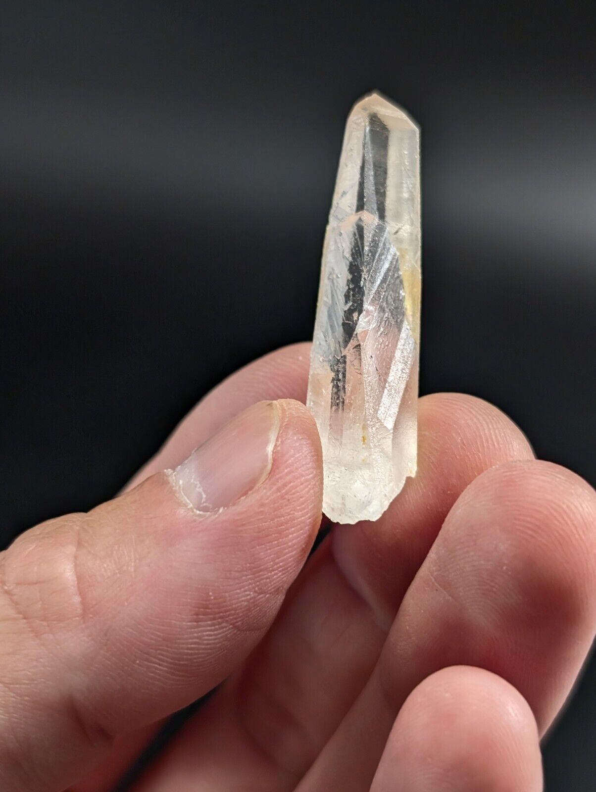 Arkansas Quartz Crystal Point - OOAK, natural mineral specimen, AR, USA, Unique Growth Interferences!