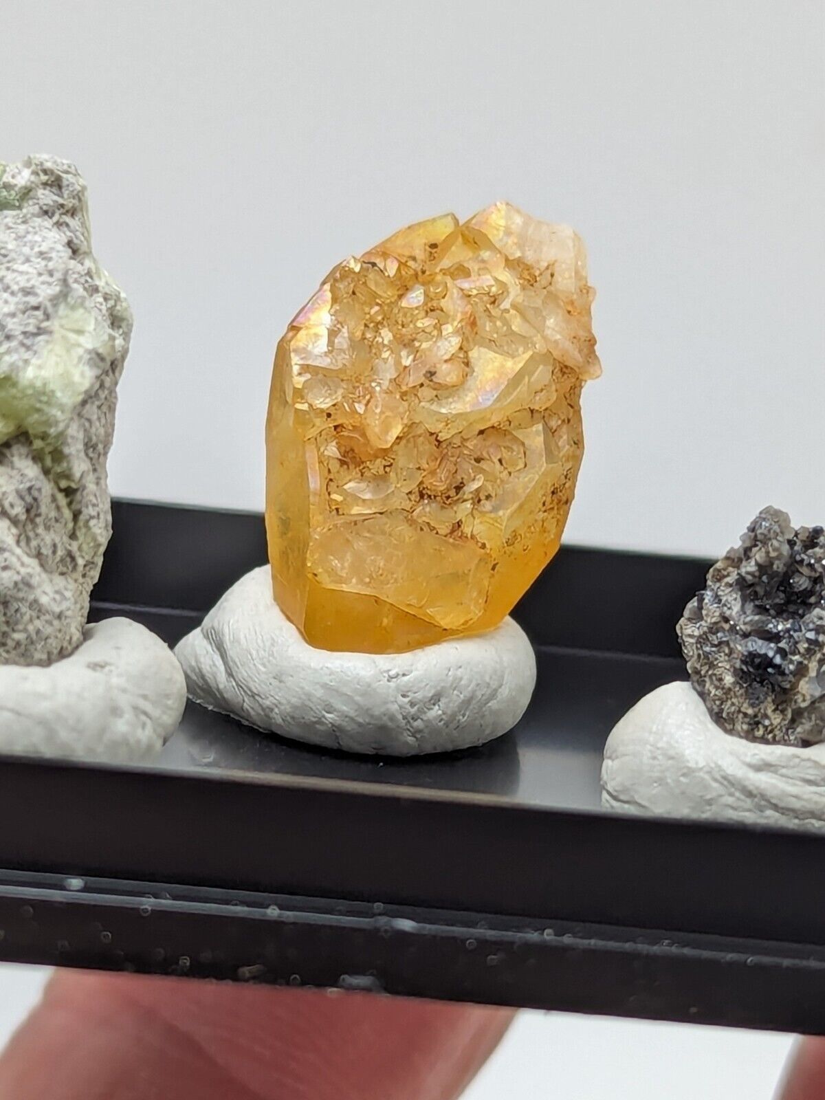 Wavellite + Quartz + Brookite Cluster - Set of 3 w/ case - Old Stock - Arkansas