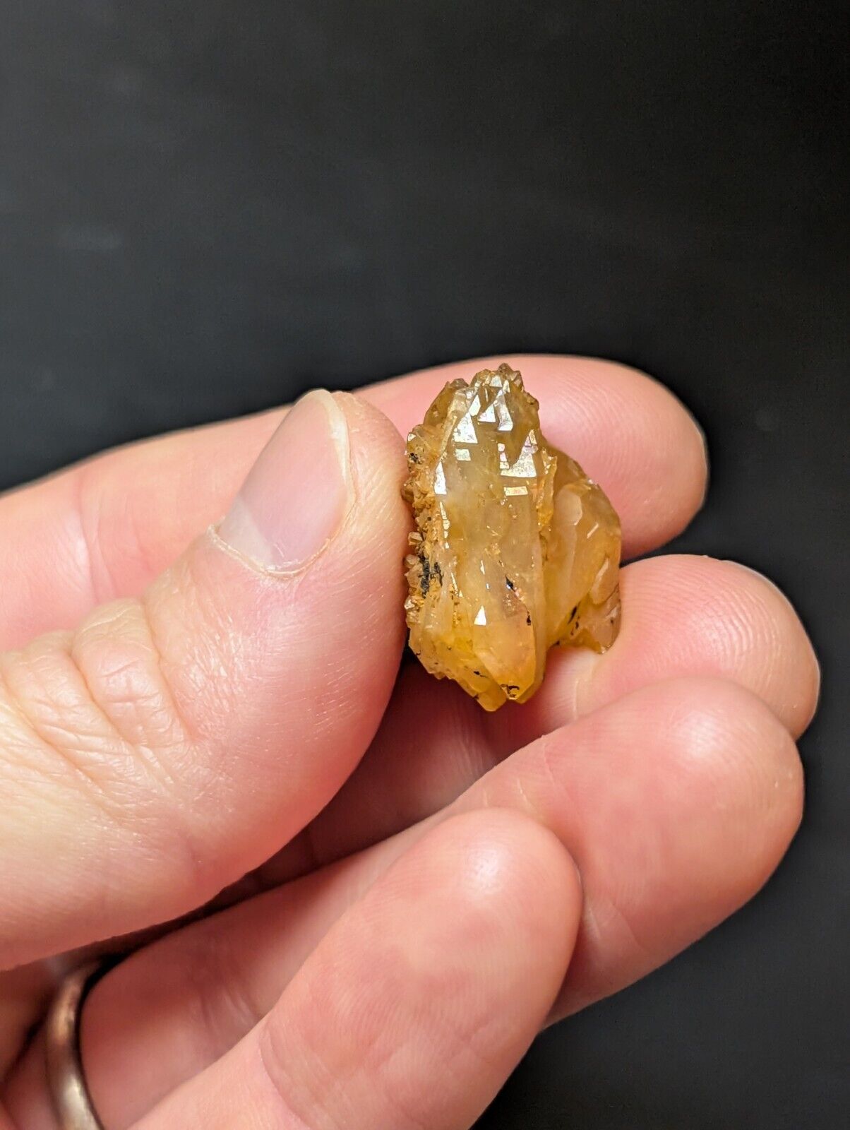 Set of 3 Arkansas Quartz Crystals w/ Natural Iridescence, Unique & OOAK