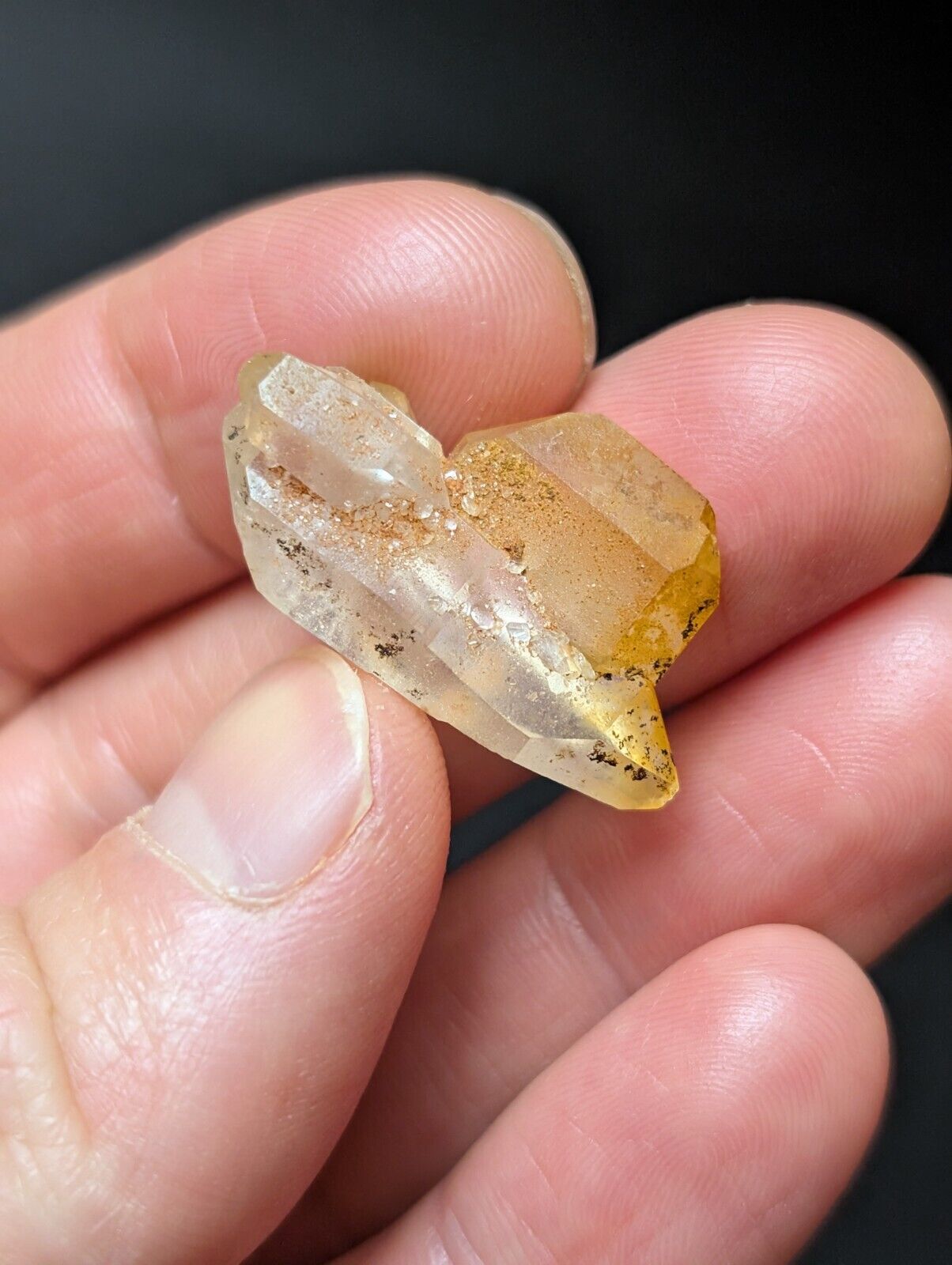 Set of 3 Arkansas Quartz Crystals w/ Natural Iridescence, Unique & OOAK