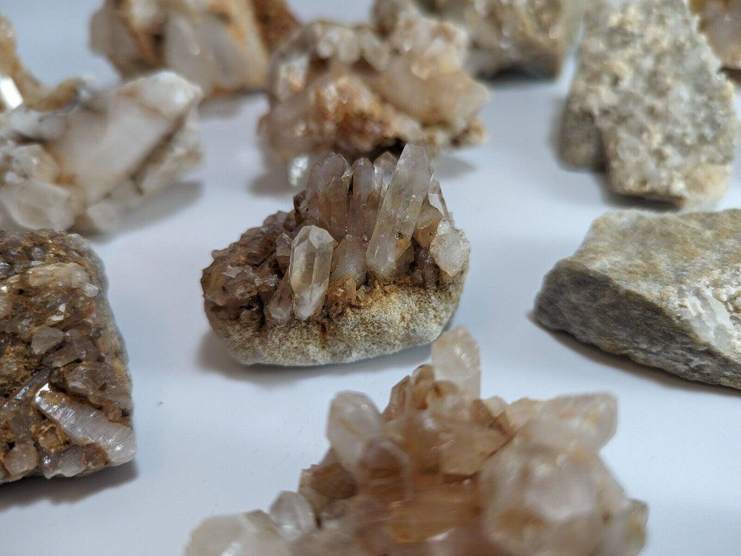 Mystery set of 10 mixed-grade Quartz Crystals for Home and Garden- Arkansas, USA