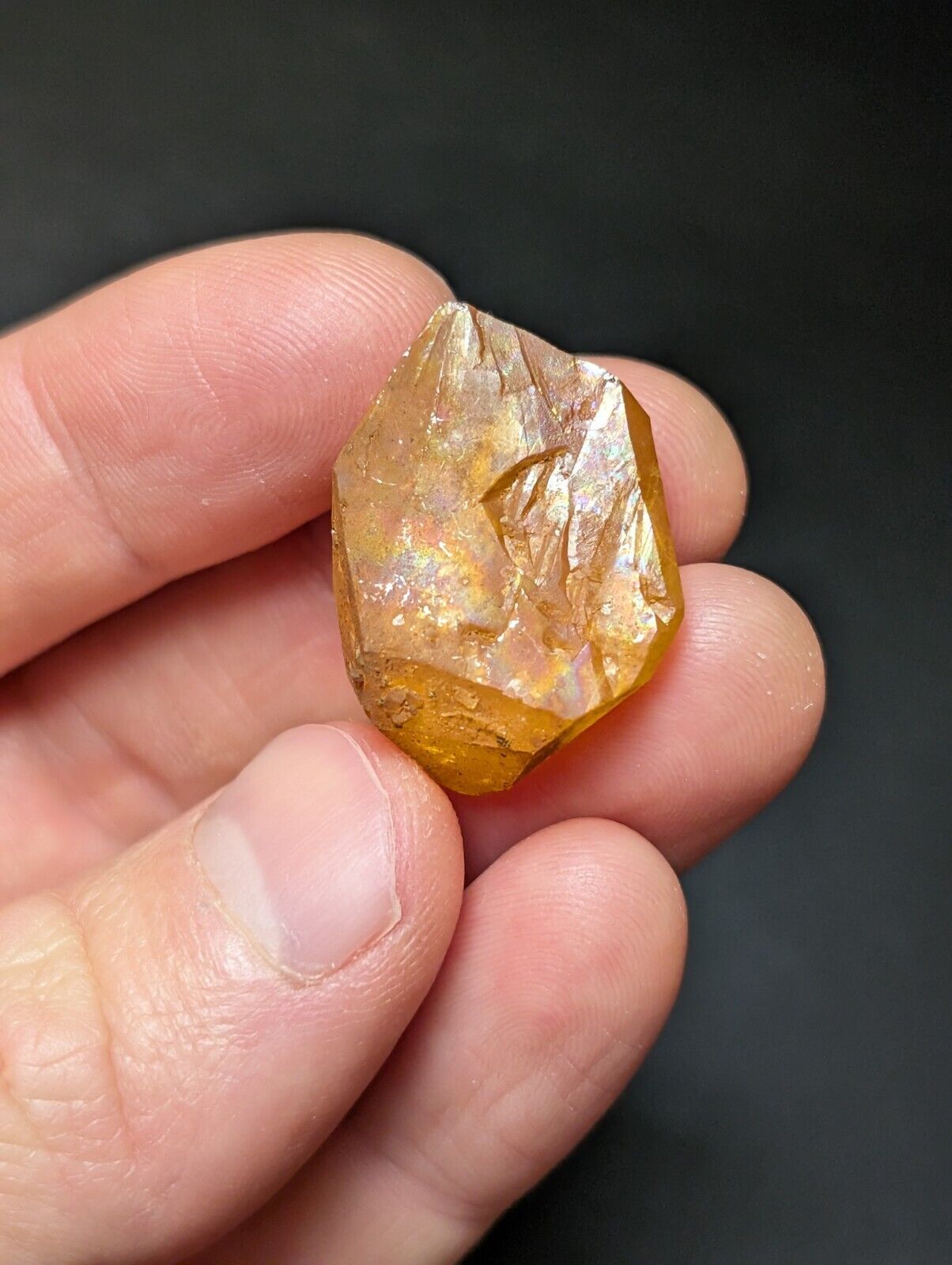 Set of 3 Arkansas Quartz Crystals w/ Natural Iridescence, Unique & OOAK