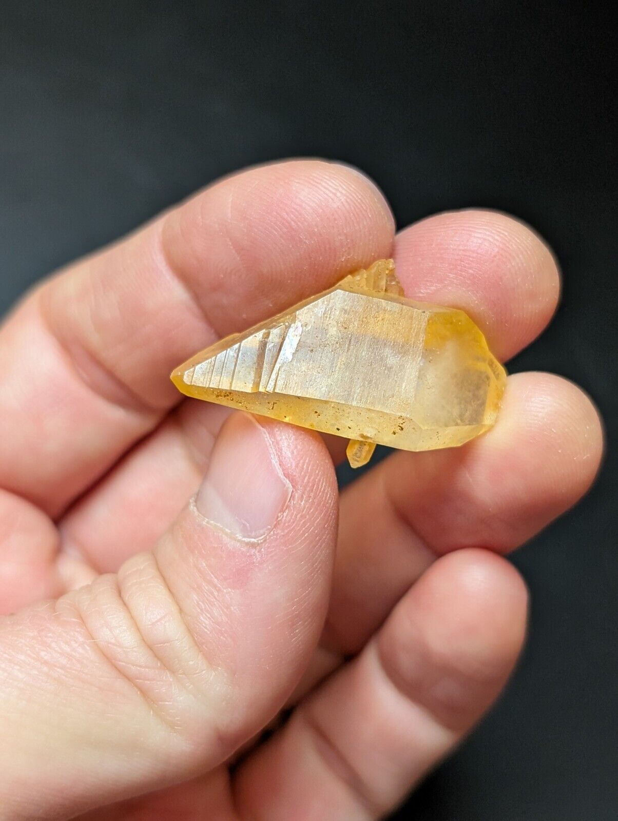 Set of 3 Arkansas Quartz Crystals w/ Natural Iridescence, Unique & OOAK