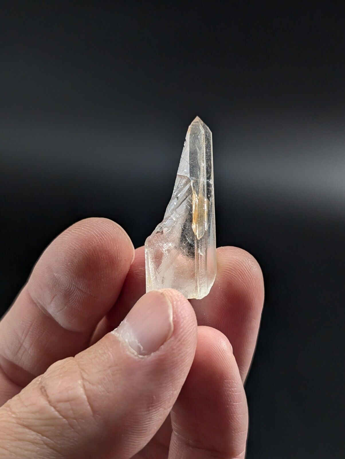 Arkansas Quartz Crystal Point - OOAK, natural mineral specimen, AR, USA, Unique Growth Interferences!