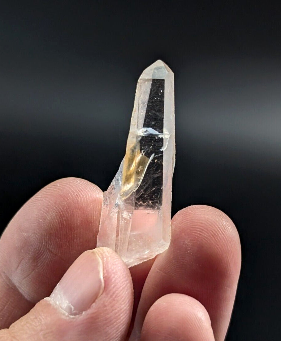 Arkansas Quartz Crystal Point - OOAK, natural mineral specimen, AR, USA, Unique Growth Interferences!