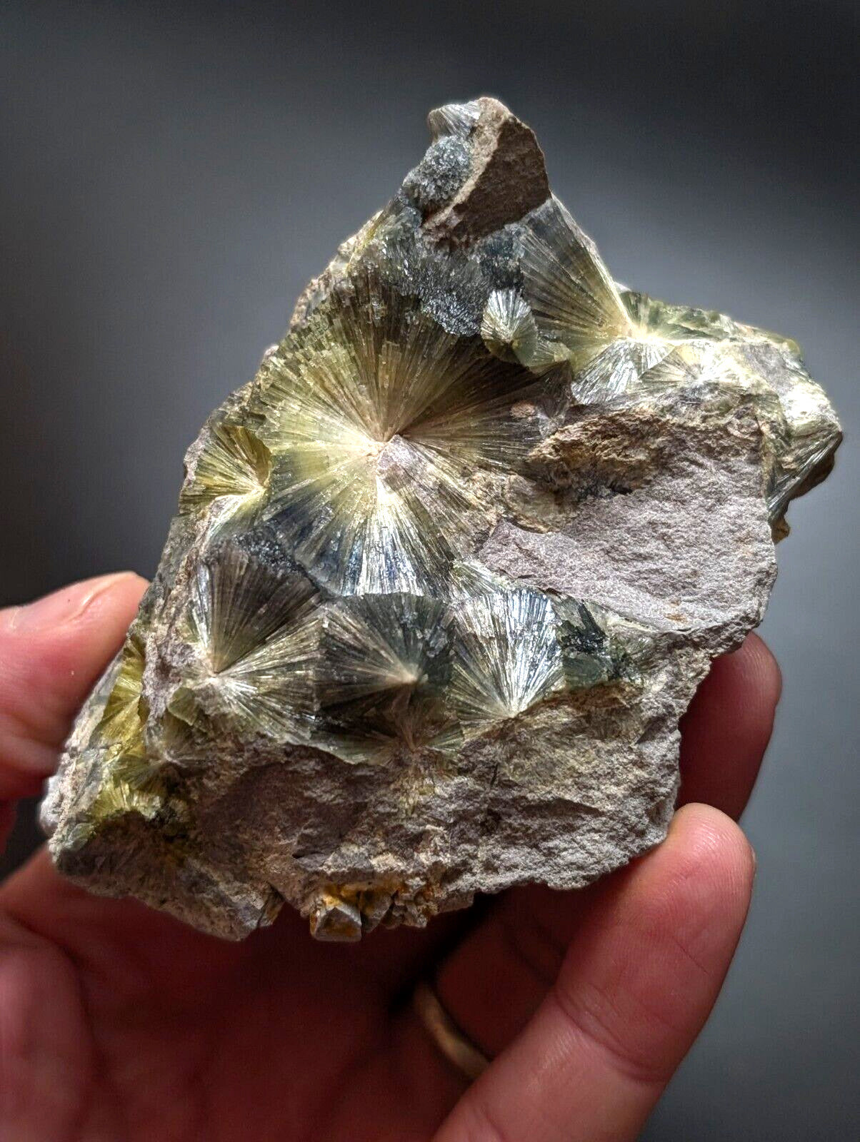 Wavellite, Big Eyes - Old Stock - Delinde Mine, 1960s - Garland County, Arkansas