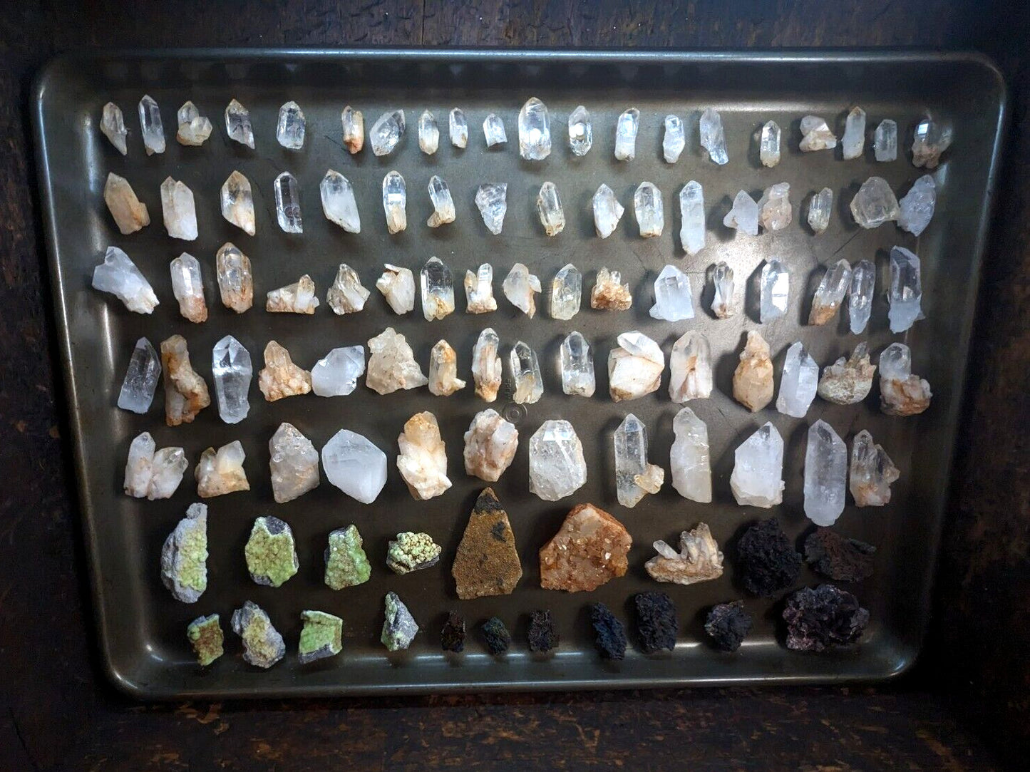 Quartz Crystal Magnets, Hand mined, Arkansas, USA, Unique Fridge Magnets, x3 Set