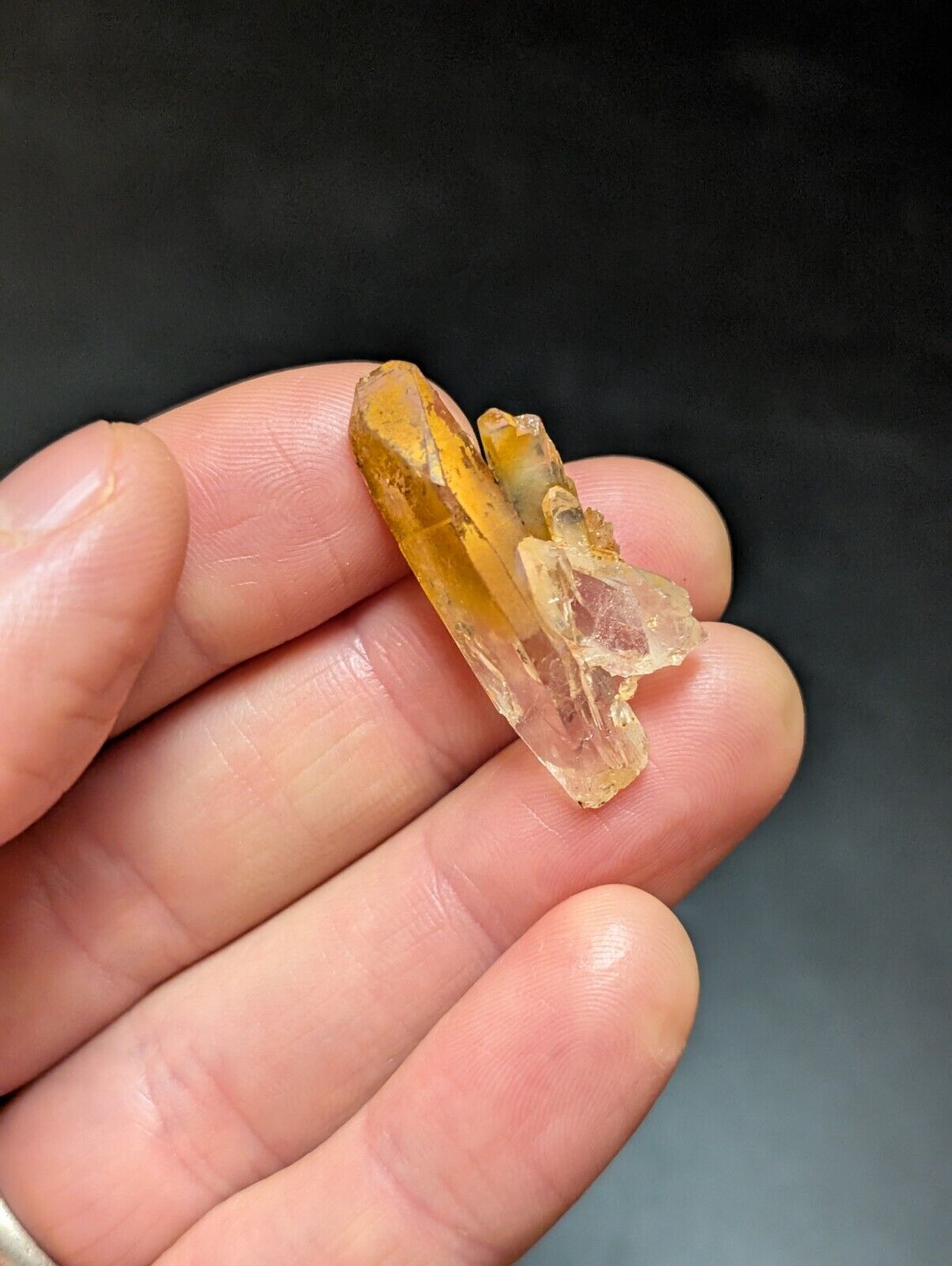 Set of 3 Arkansas Quartz Crystals w/ Natural Iridescence, Unique & OOAK