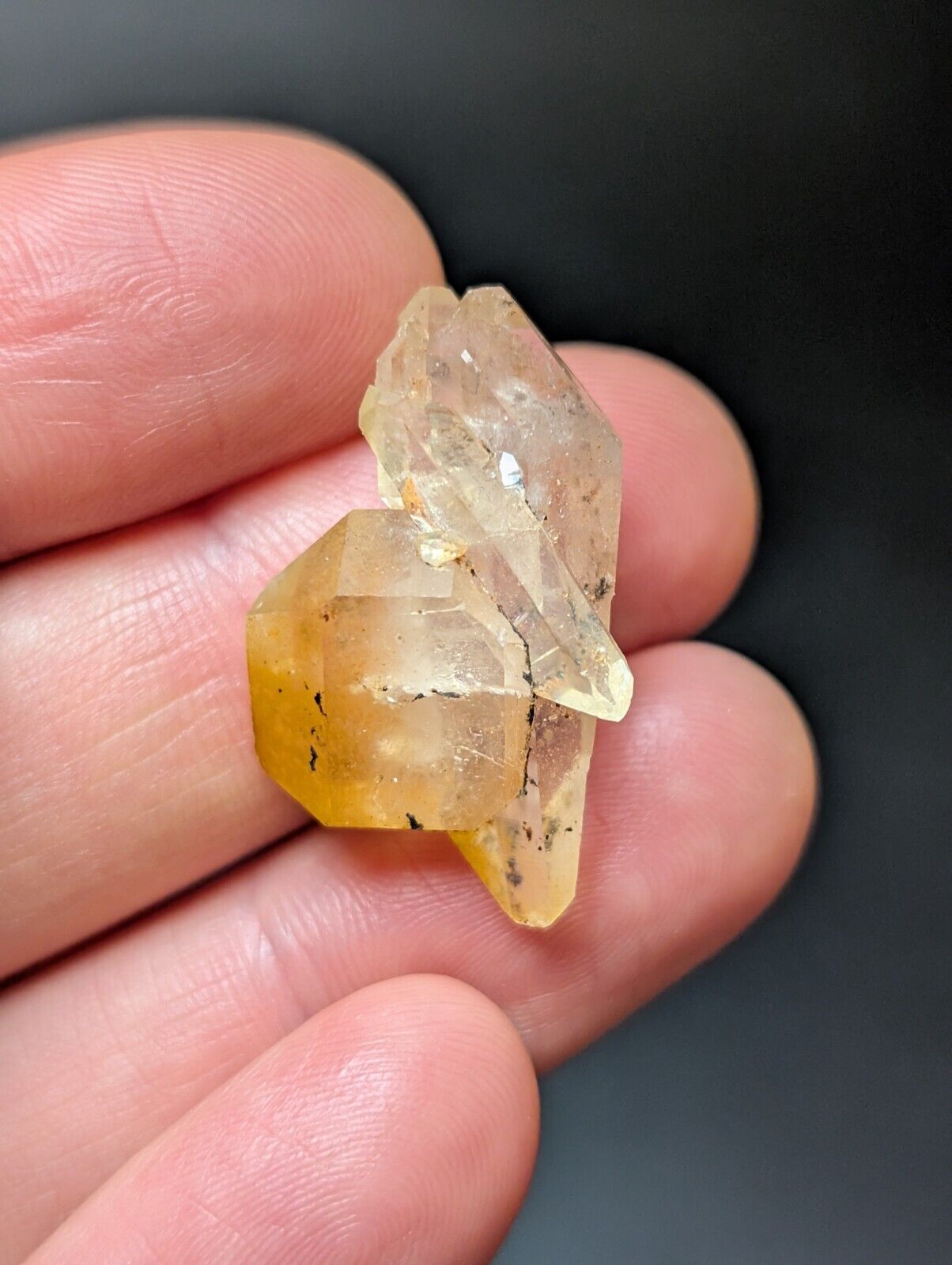 Set of 3 Arkansas Quartz Crystals w/ Natural Iridescence, Unique & OOAK