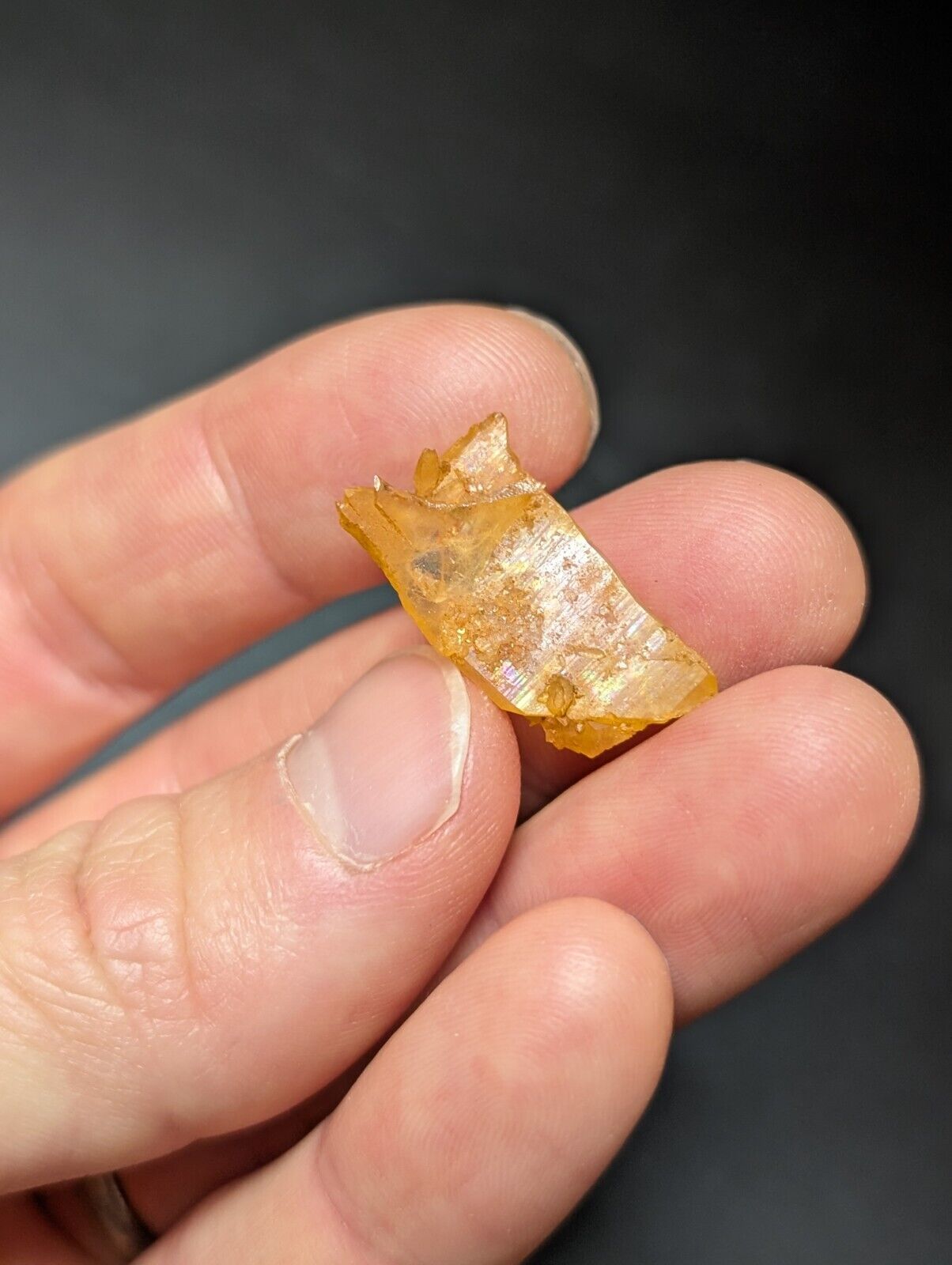 Set of 4 Arkansas Quartz Crystals w/ Natural Iridescence, Very Unique & OOAK