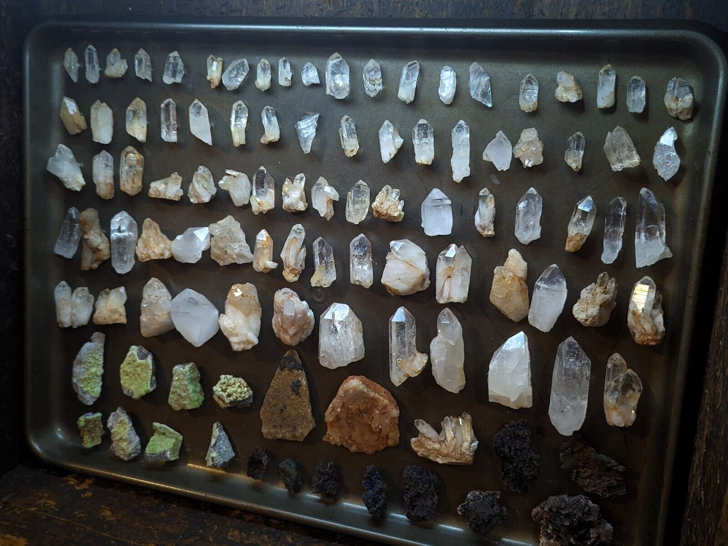 Quartz Crystal Magnets, Hand mined, Arkansas, USA, Unique Fridge Magnets, x3 Set