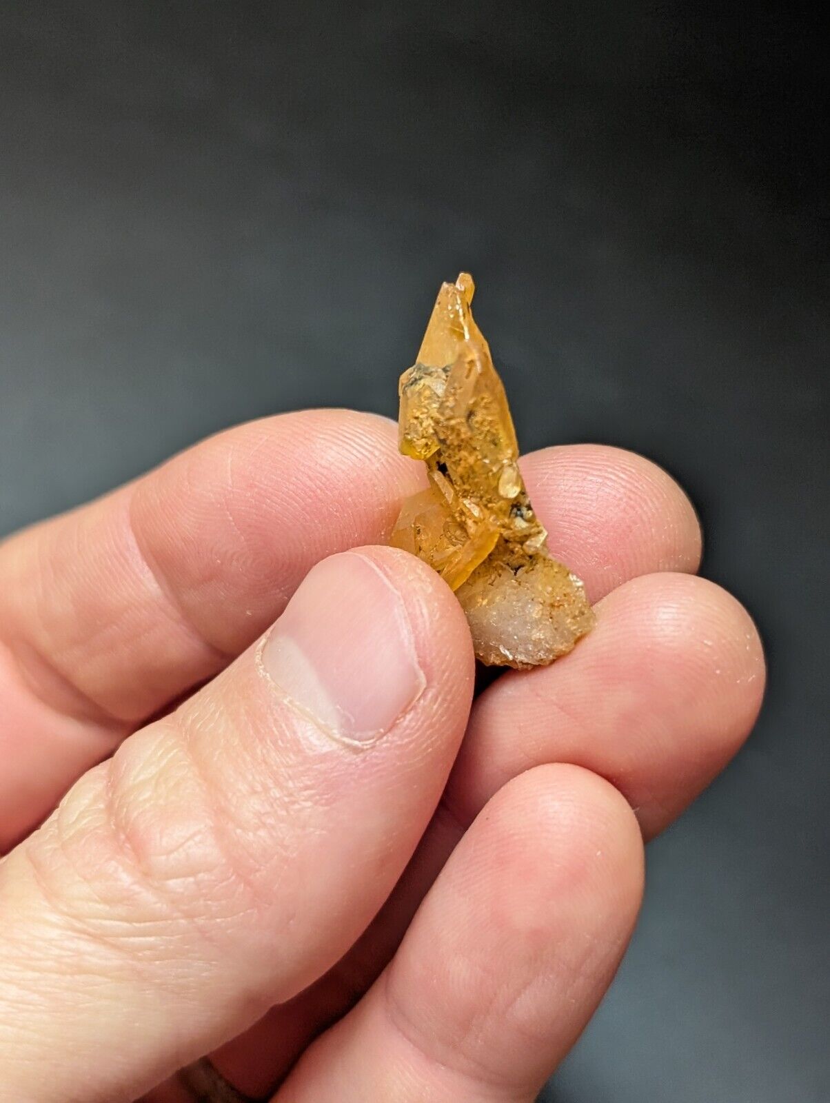 Set of 3 Arkansas Quartz Crystals w/ Natural Iridescence, Unique & OOAK