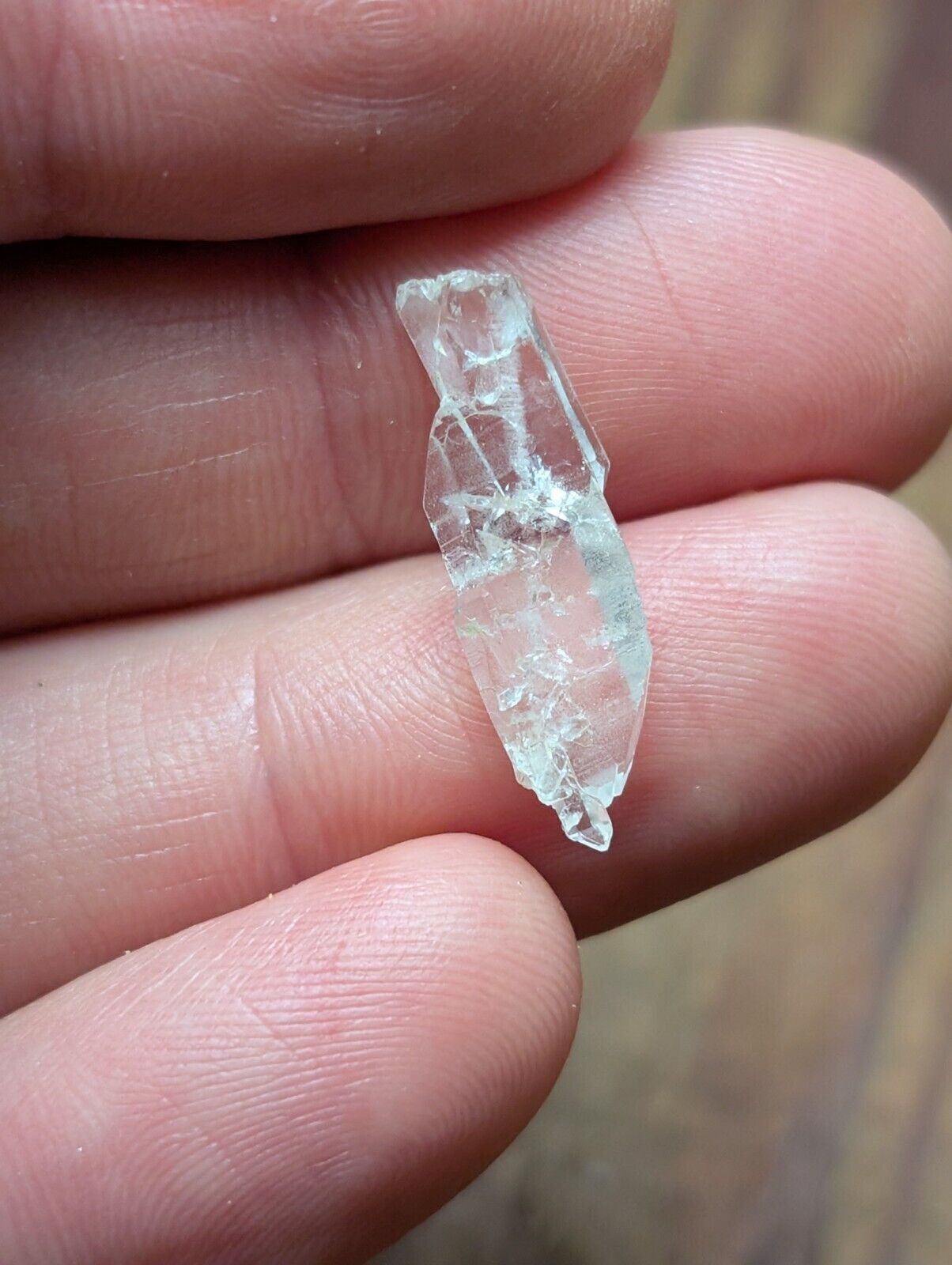 Set of 3 Arkansas Quartz Crystals w/ Natural Iridescence + a Faden Point, OOAK