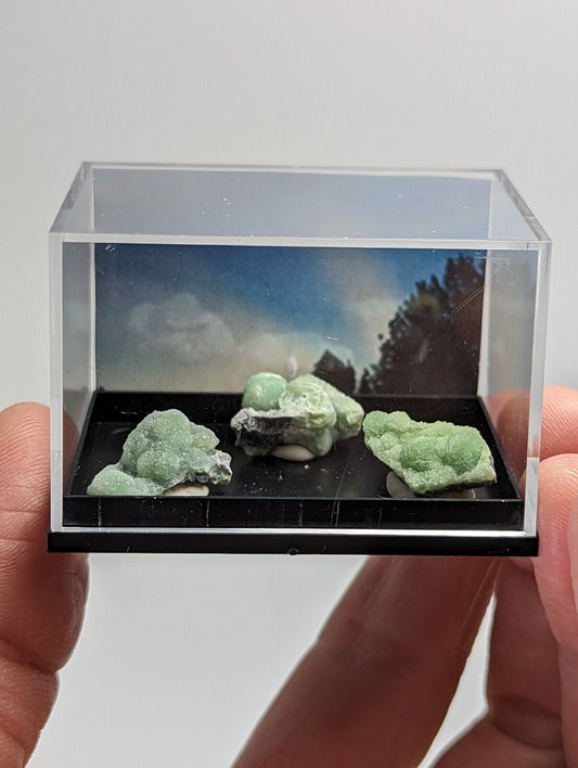 Wavellite - Unique Set of 3 w/ case - Old Stock - Mauldin Mountain, Arkansas