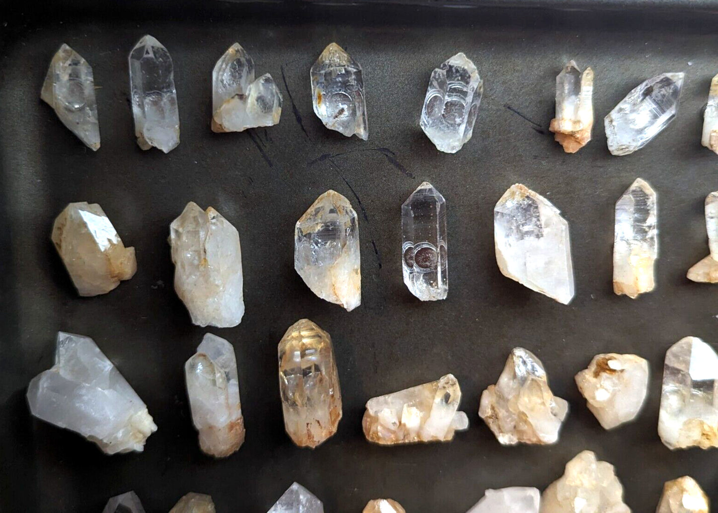 Quartz Crystal Magnets, Hand mined, Arkansas, USA, Unique Fridge Magnets, x3 Set