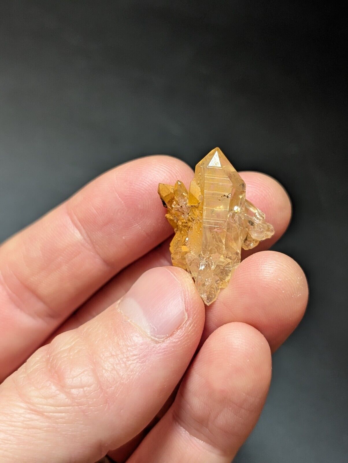 Set of 3 Arkansas Quartz Crystals w/ Natural Iridescence, Unique & OOAK