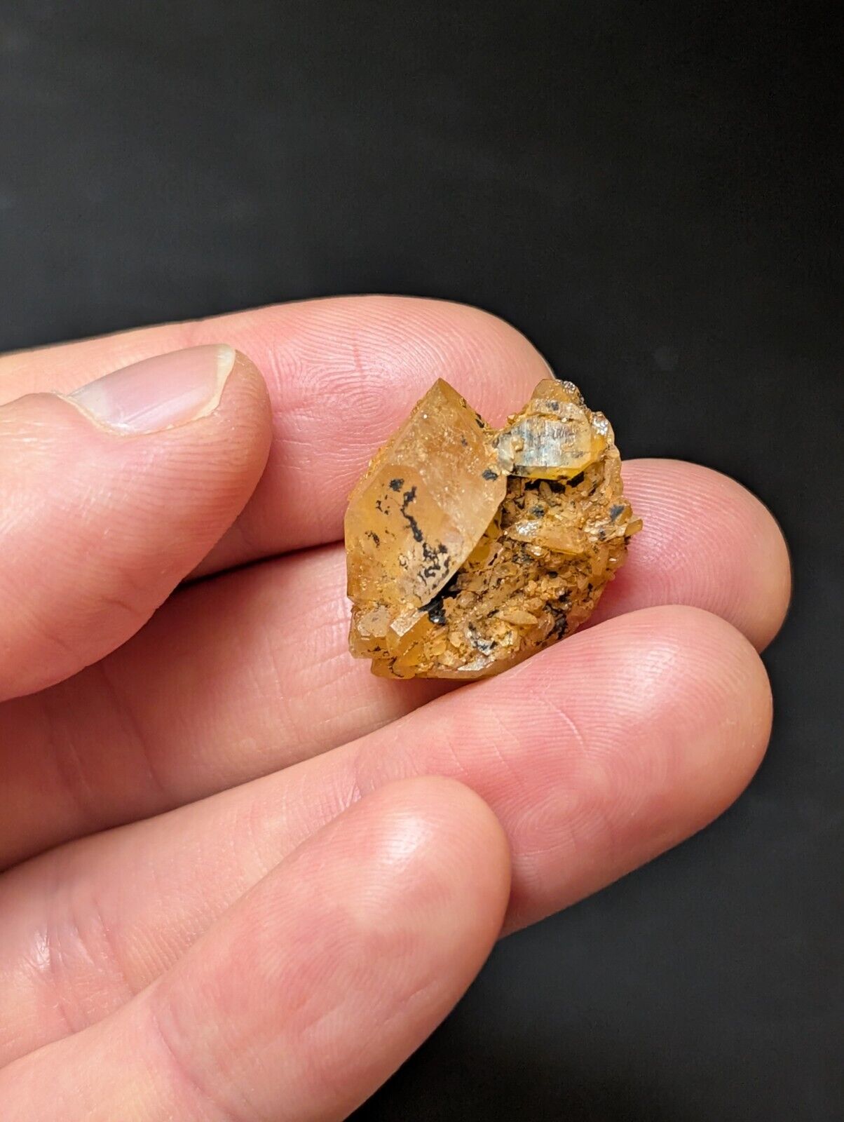 Set of 3 Arkansas Quartz Crystals w/ Natural Iridescence, Unique & OOAK