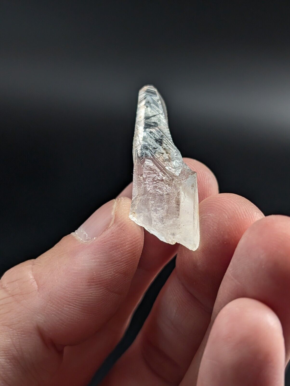 Arkansas Quartz Crystal Point - OOAK, natural mineral specimen, AR, USA, Unique Growth Interferences!