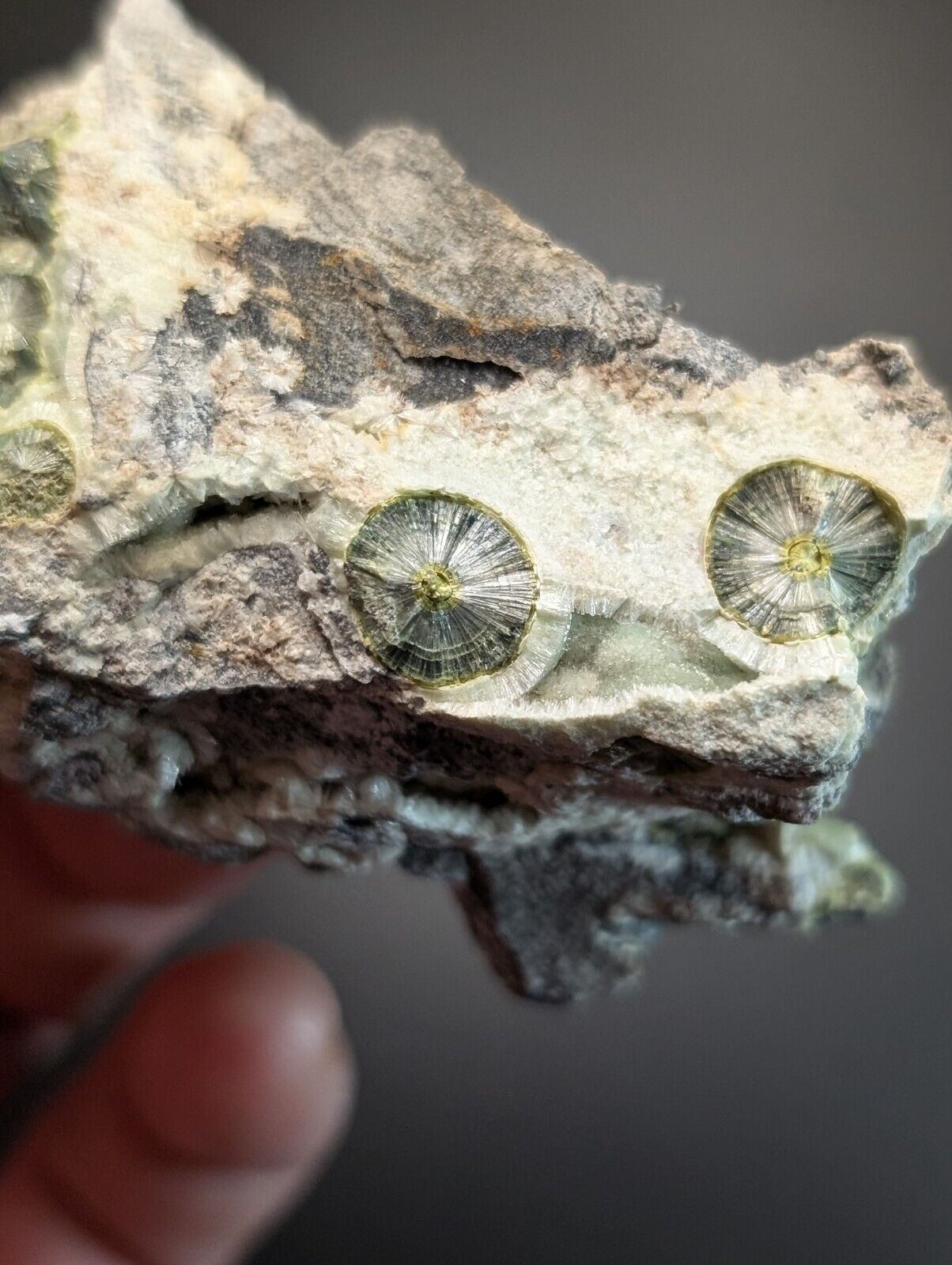 UV Reactive Wavellite -Old Stock - Mauldin Mountain, Arkansas, Amazing Eye Forms