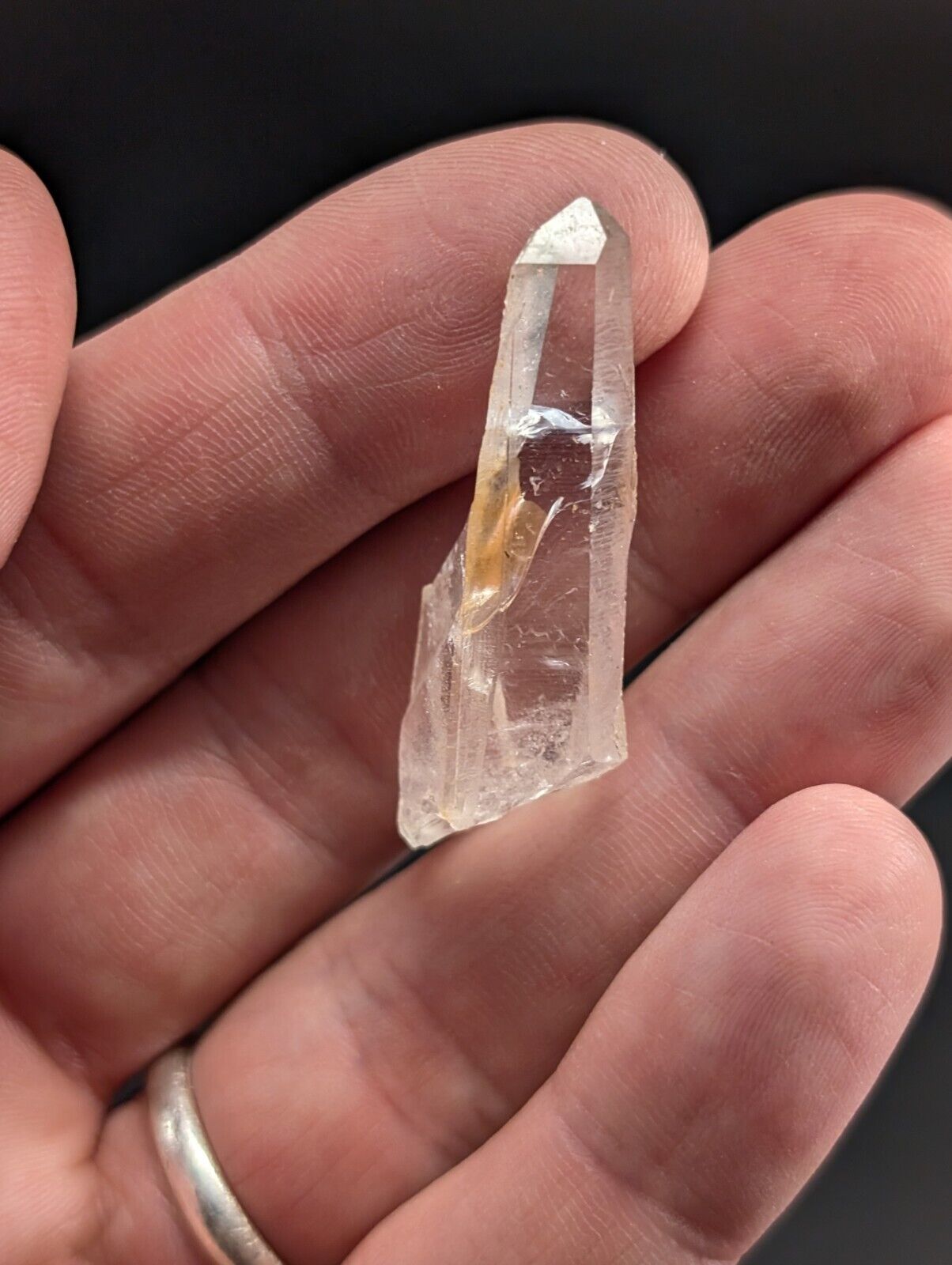 Arkansas Quartz Crystal Point - OOAK, natural mineral specimen, AR, USA, Unique Growth Interferences!