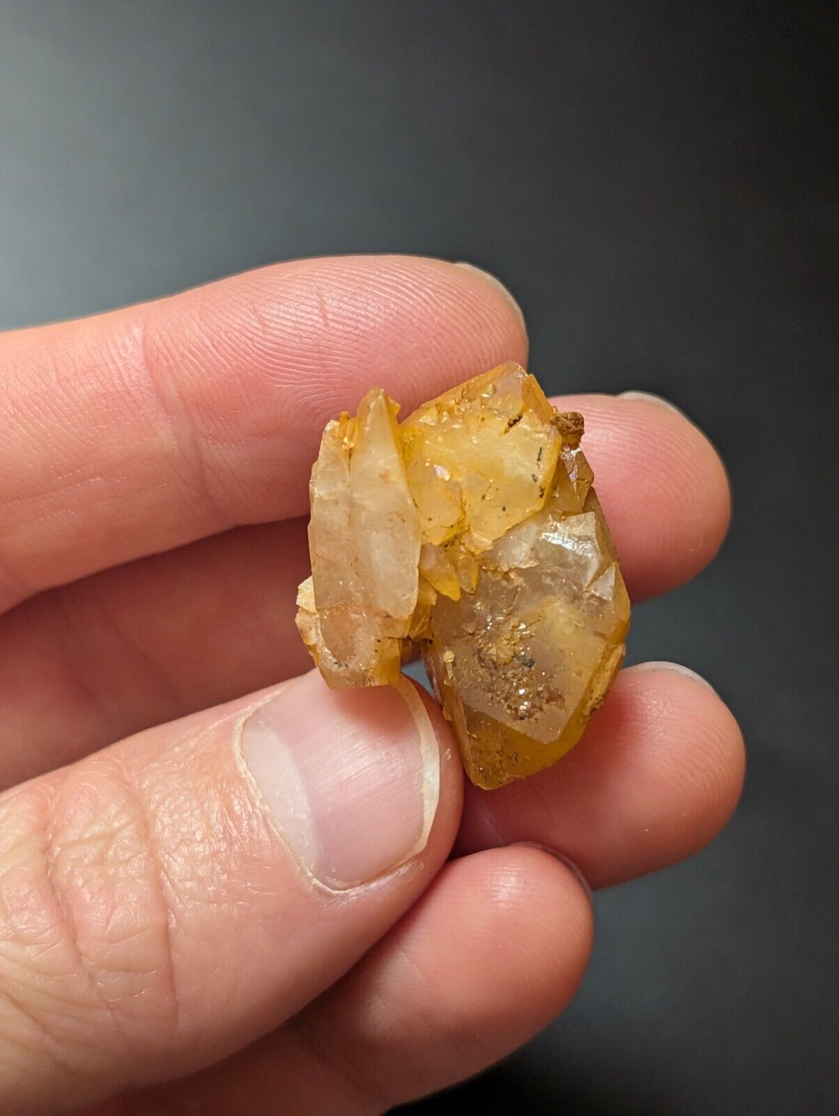 Set of 3 Arkansas Quartz Crystals w/ Natural Iridescence, Unique & OOAK