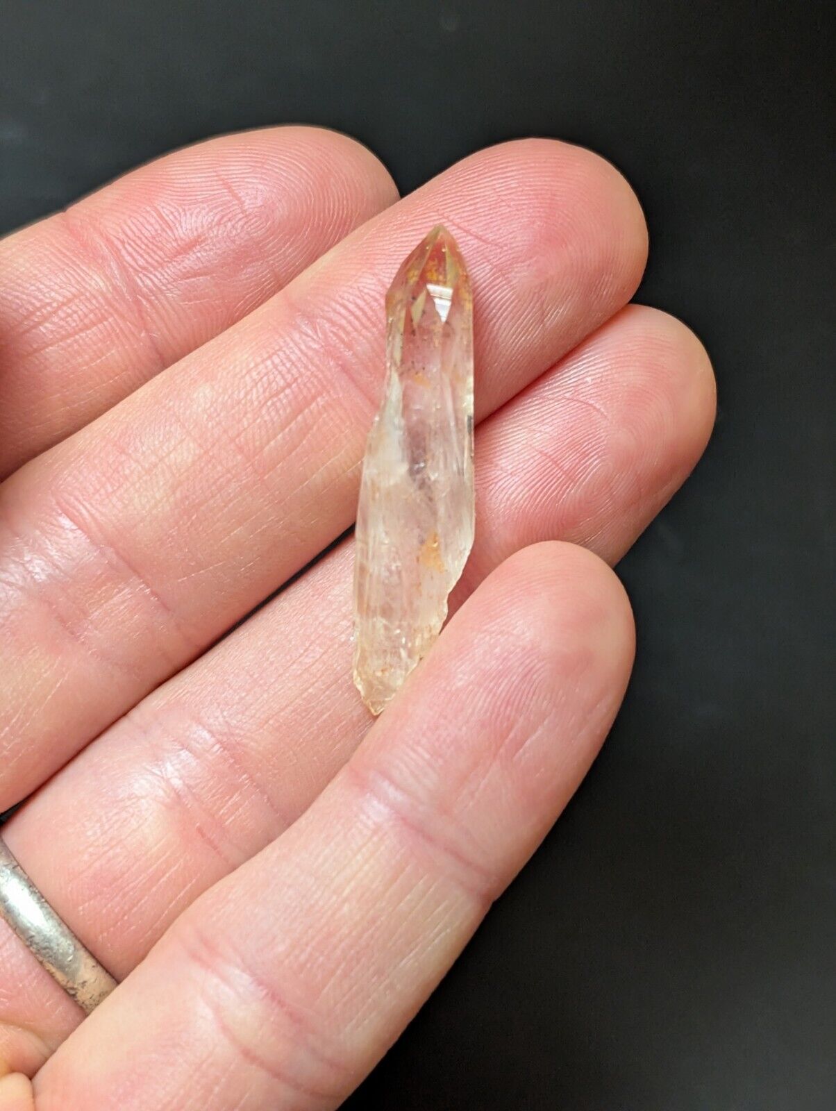 Set of 3 Arkansas Quartz Crystals w/ Natural Iridescence, Unique & OOAK