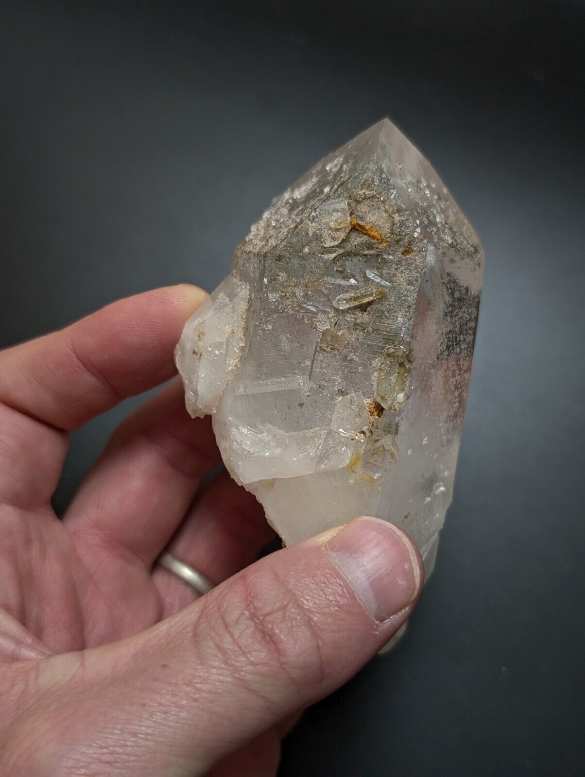 Fantastic Green Chlorite Phantom Quartz Crystal Point, Paron, Arkansas