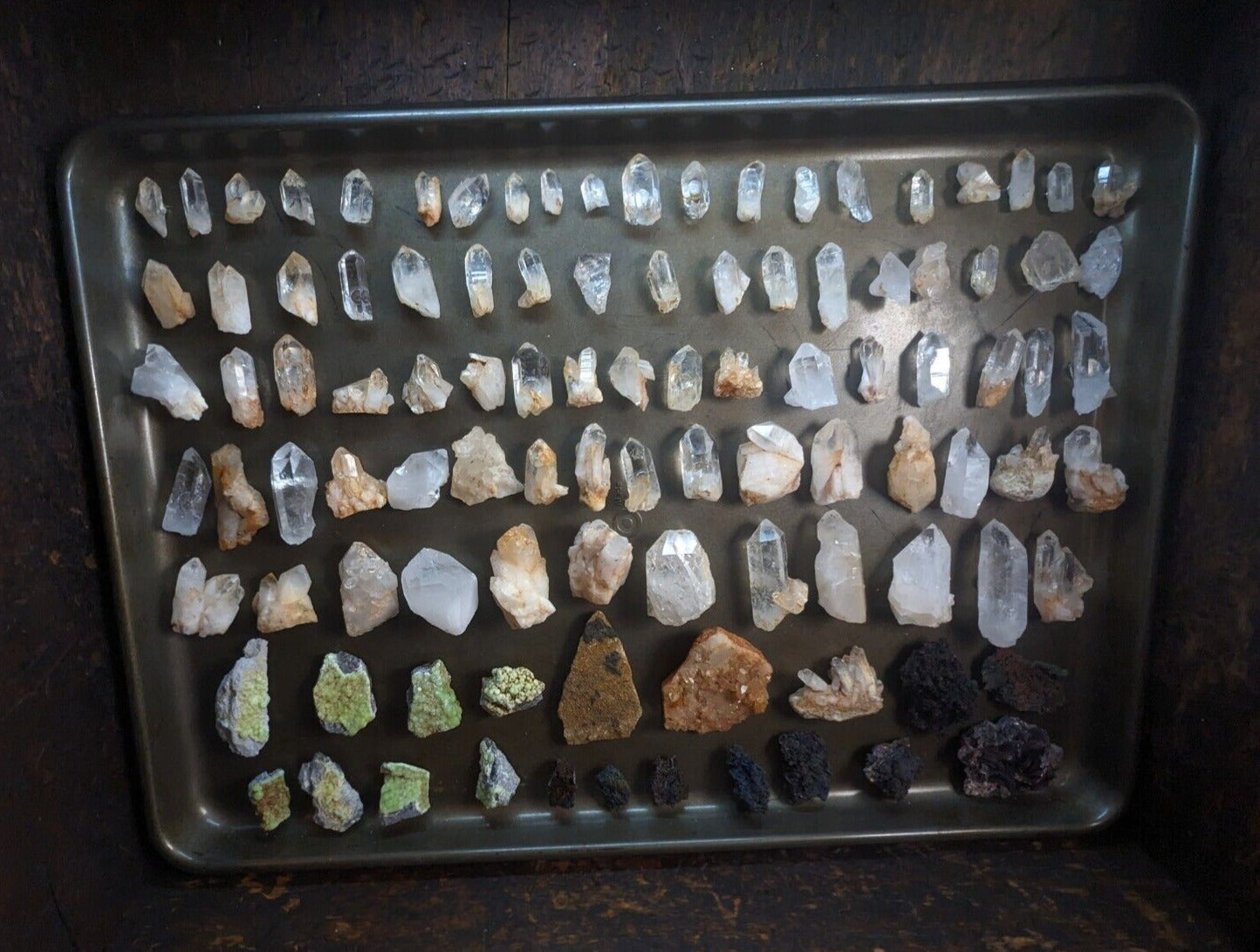 Quartz Crystal Magnets, Hand mined, Arkansas, USA, Unique Fridge Magnets, x3 Set