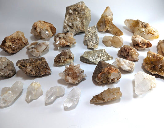 Mystery set of 10 mixed-grade Quartz Crystals for Home and Garden- Arkansas, USA