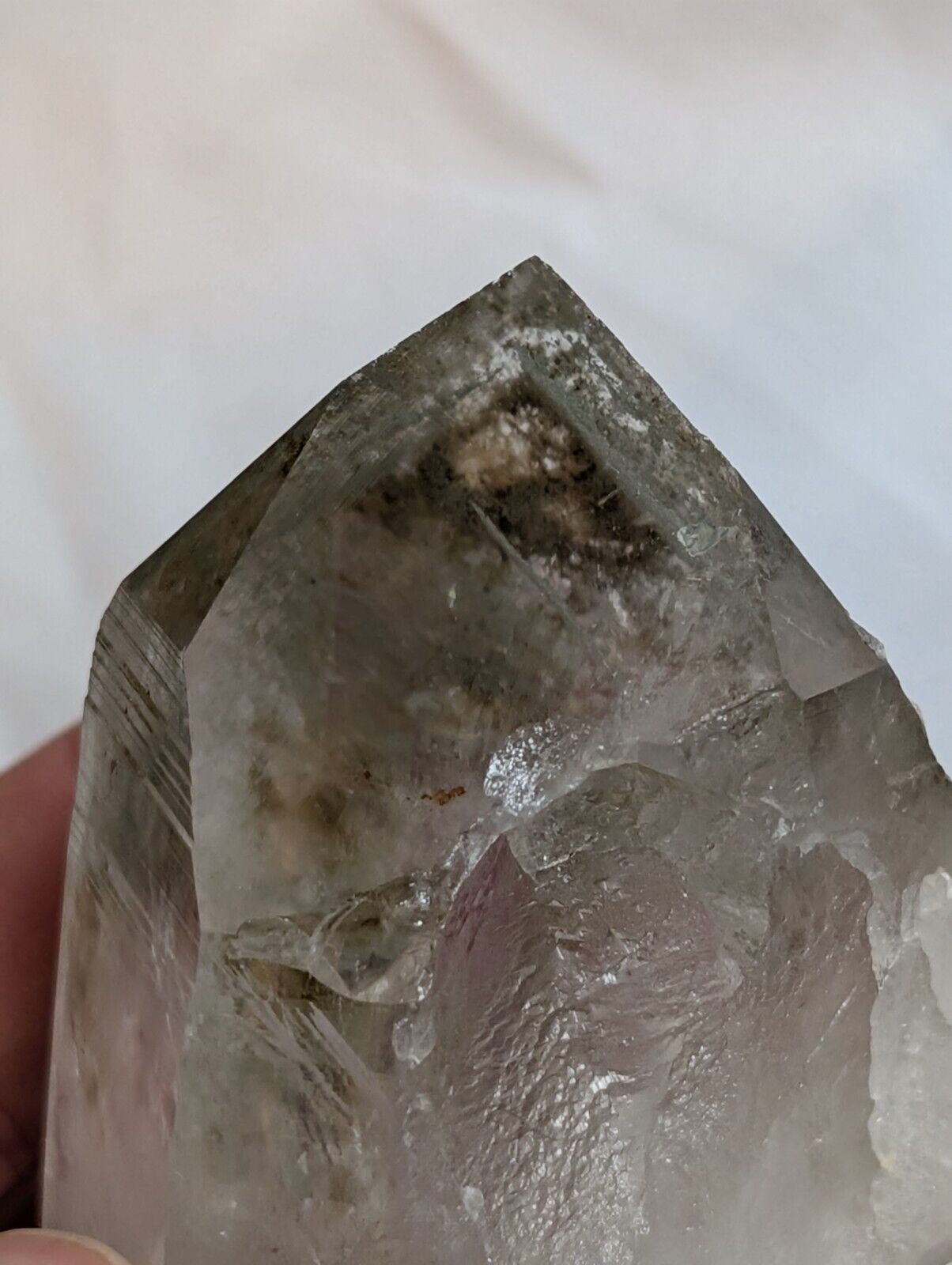 Fantastic Green Chlorite Phantom Quartz Crystal Point, Paron, Arkansas