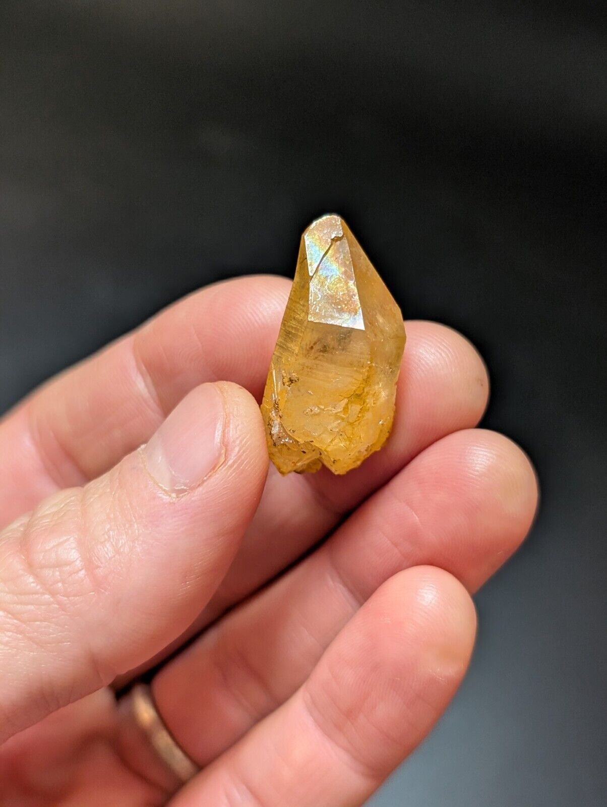 Set of 5 Arkansas Quartz Crystals w/ Natural Iridescence, Unique & OOAK