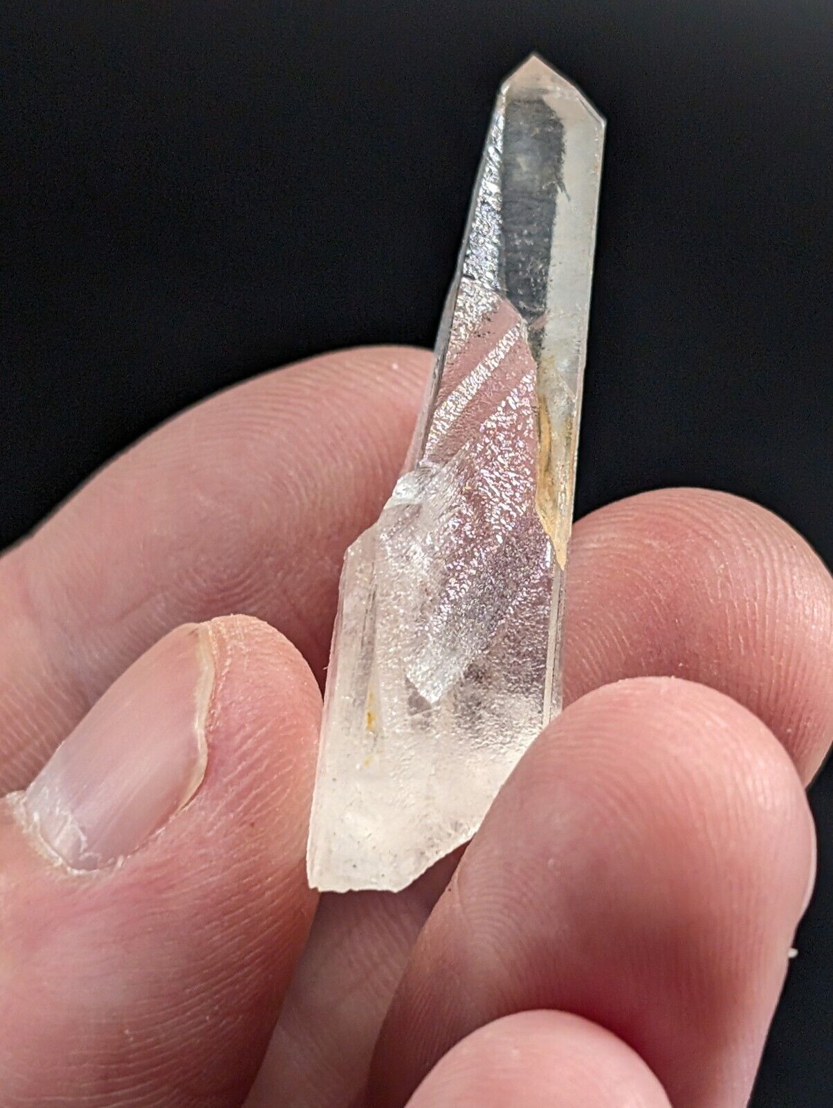 Arkansas Quartz Crystal Point - OOAK, natural mineral specimen, AR, USA, Unique Growth Interferences!