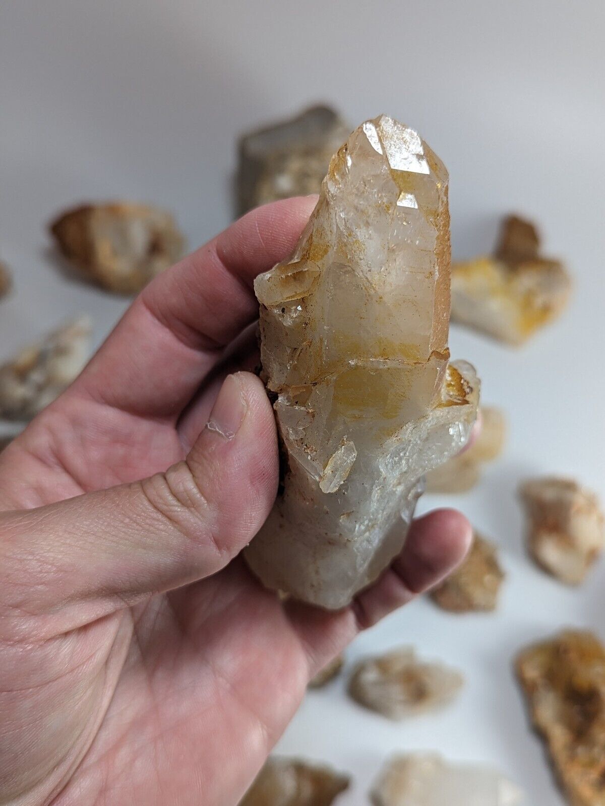 Mystery set of 10 mixed-grade Quartz Crystals for Home and Garden- Arkansas, USA