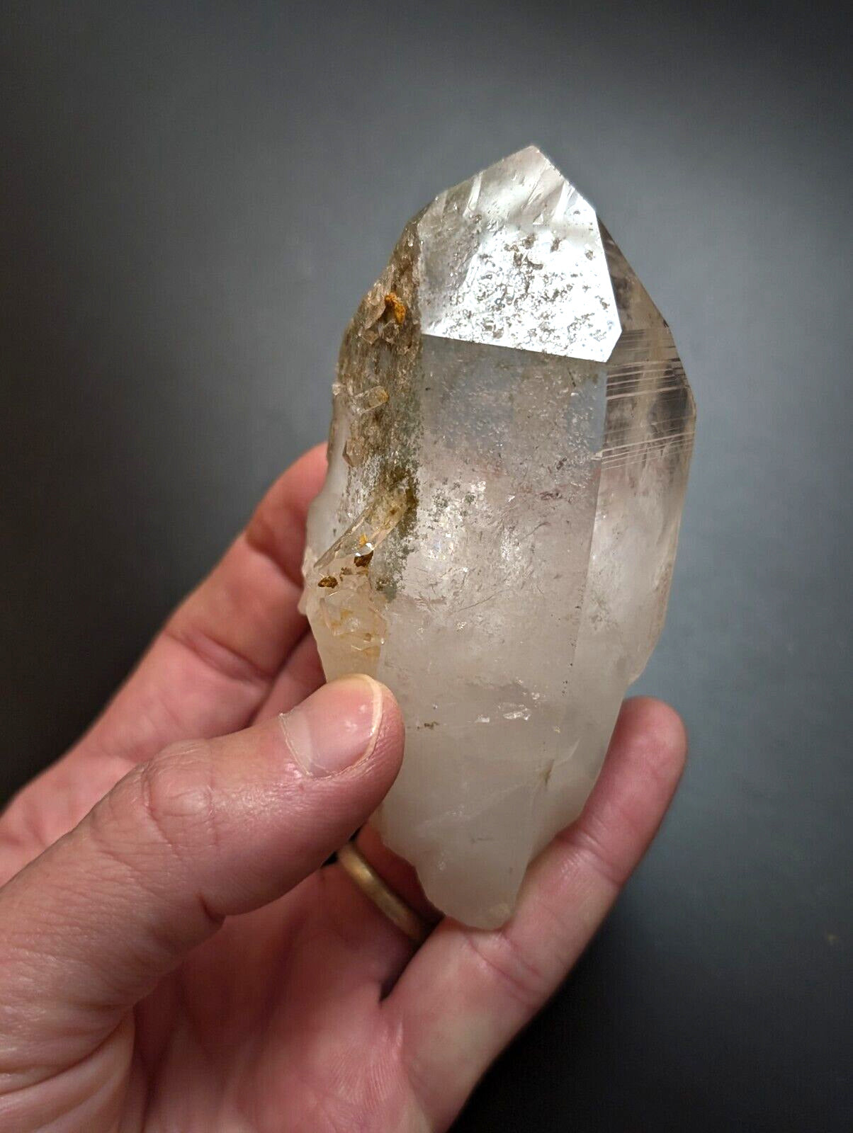 Fantastic Green Chlorite Phantom Quartz Crystal Point, Paron, Arkansas