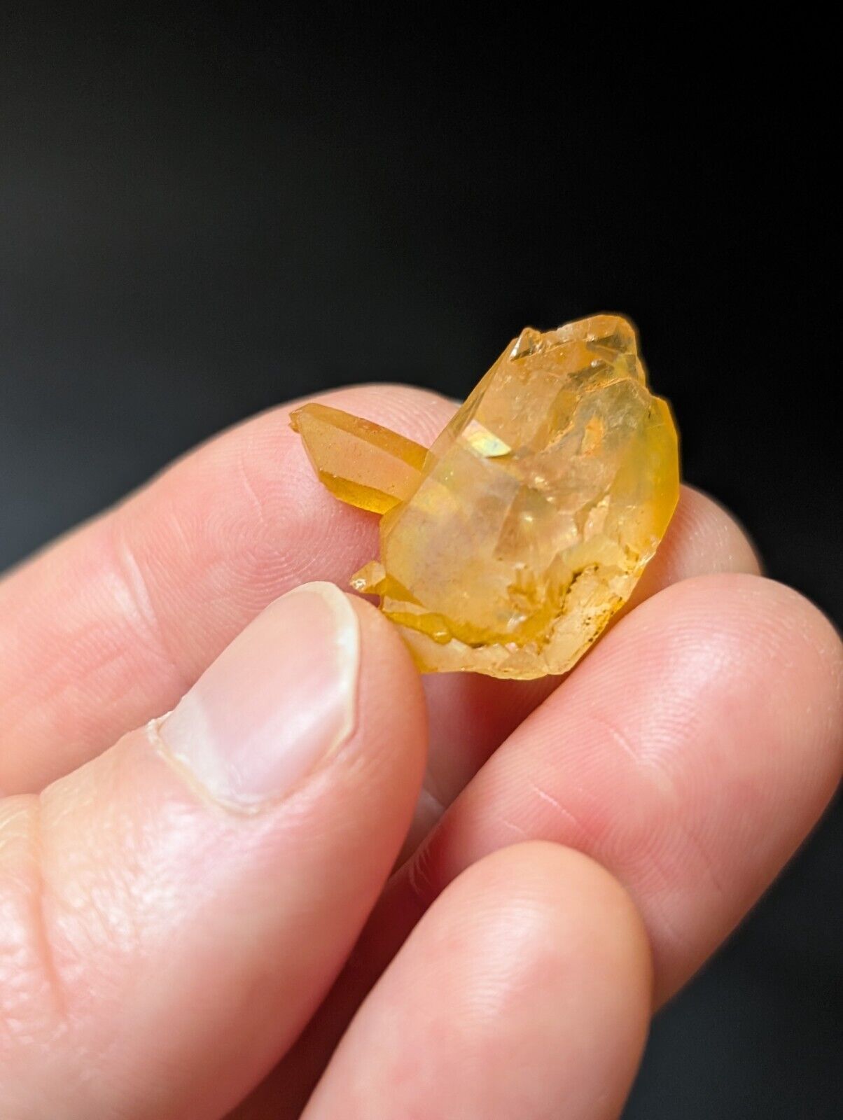 Set of 3 Arkansas Quartz Crystals w/ Natural Iridescence, Unique & OOAK