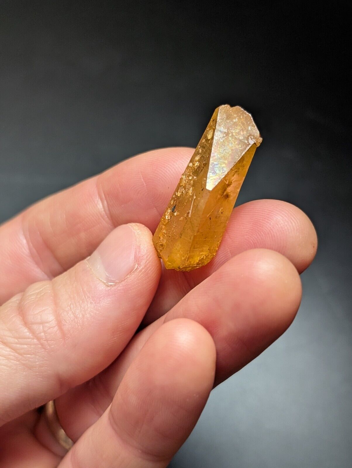 Set of 3 Arkansas Quartz Crystals w/ Natural Iridescence, Unique & OOAK