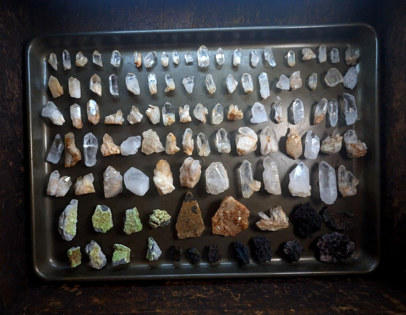 Quartz Crystal Magnets, Hand mined, Arkansas, USA, Unique Fridge Magnets, x3 Set