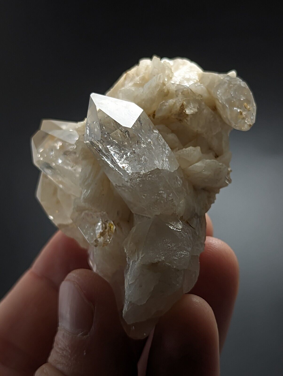 Adularia + Quartz Crystal Cluster from Garland County, Arkansas, Hamilton Hill