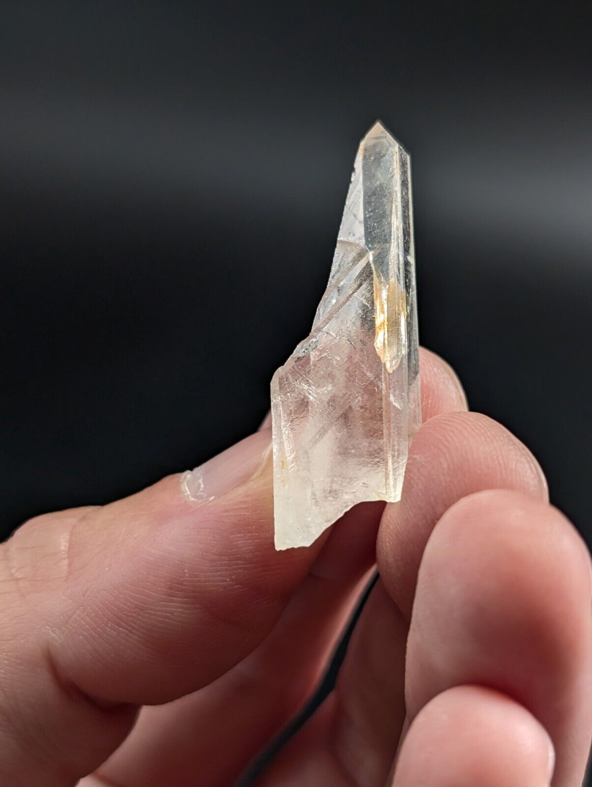 Arkansas Quartz Crystal Point - OOAK, natural mineral specimen, AR, USA, Unique Growth Interferences!