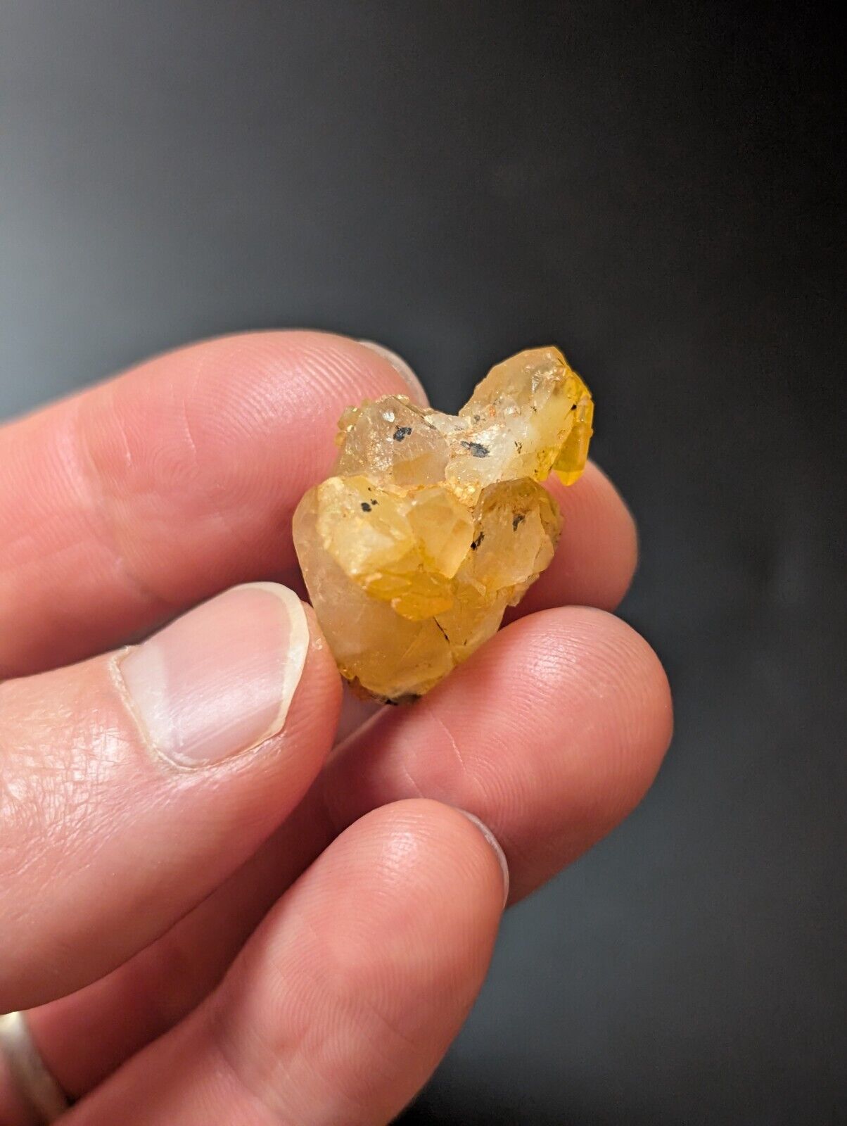 Set of 3 Arkansas Quartz Crystals w/ Natural Iridescence, Unique & OOAK