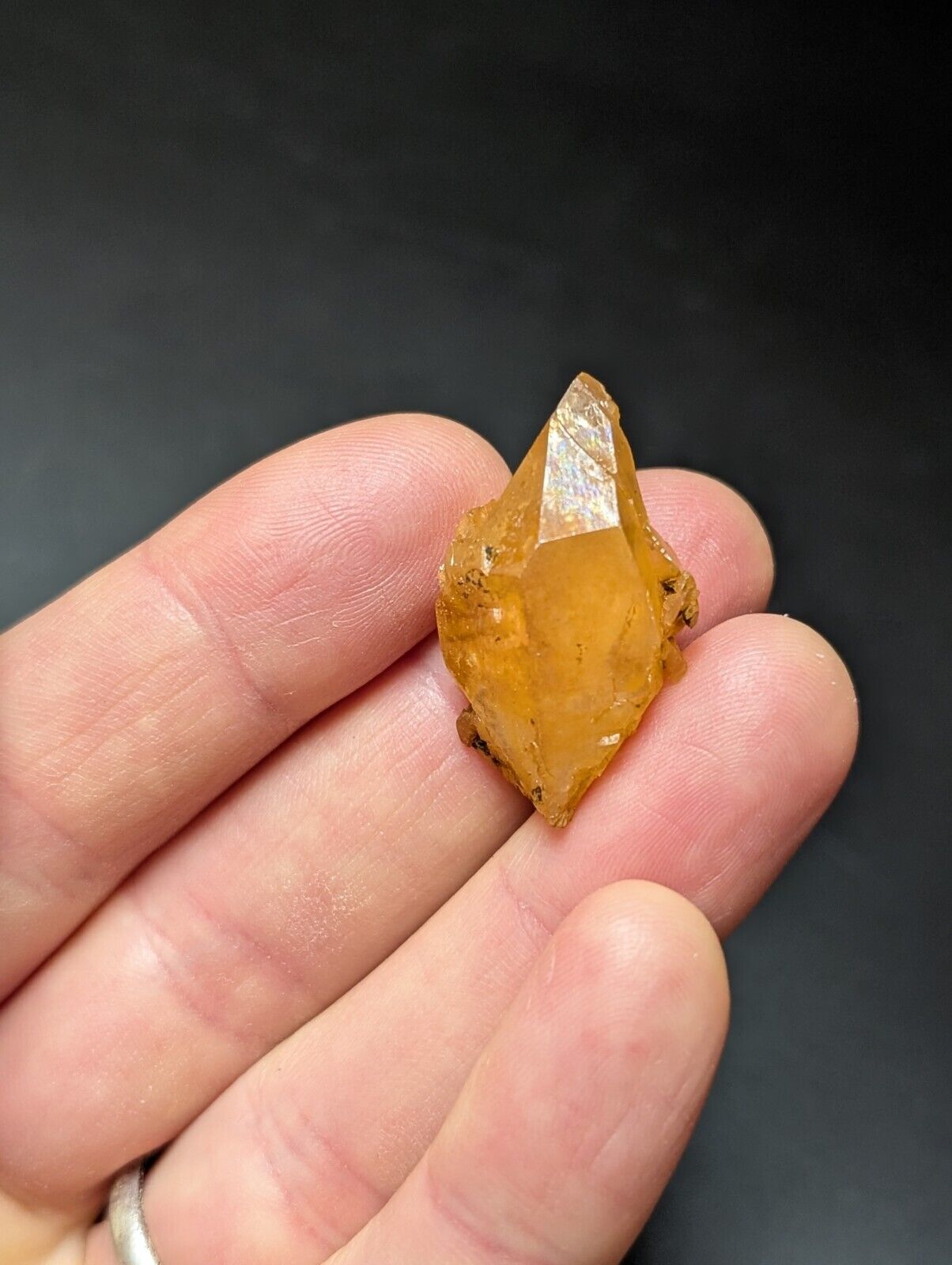 Set of 3 Arkansas Quartz Crystals w/ Natural Iridescence, Unique & OOAK