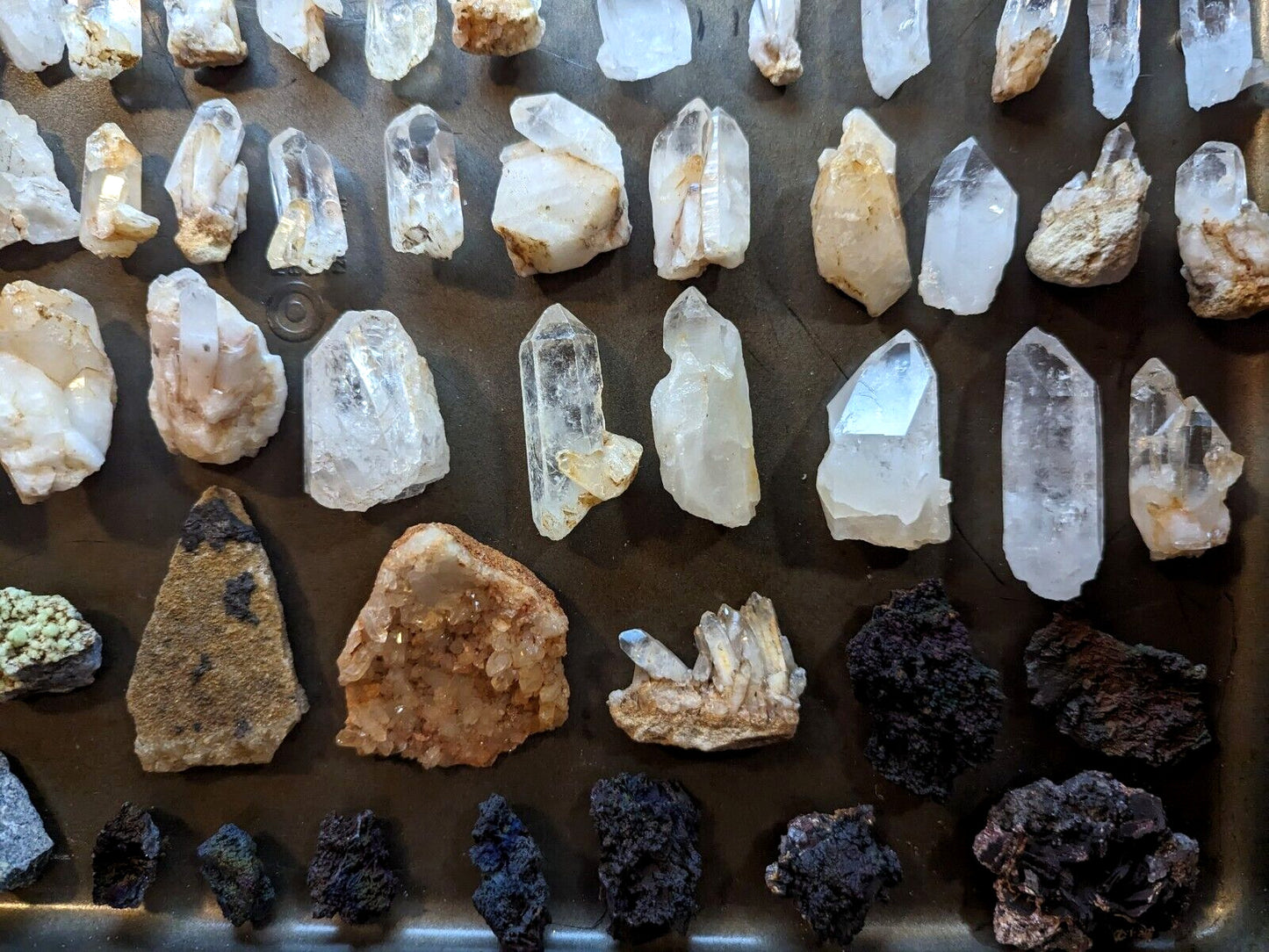 Quartz Crystal Magnets, Hand mined, Arkansas, USA, Unique Fridge Magnets, x3 Set