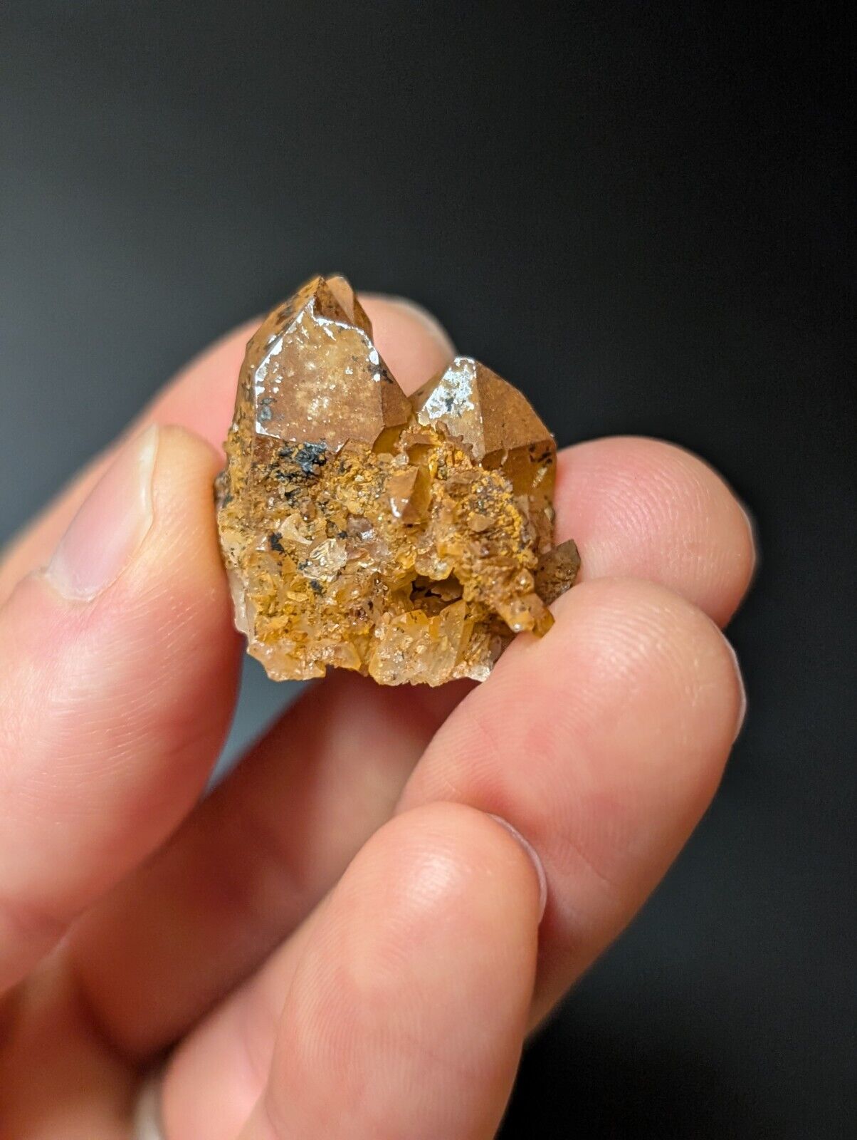 Set of 3 Arkansas Quartz Crystals w/ Natural Iridescence, Unique & OOAK