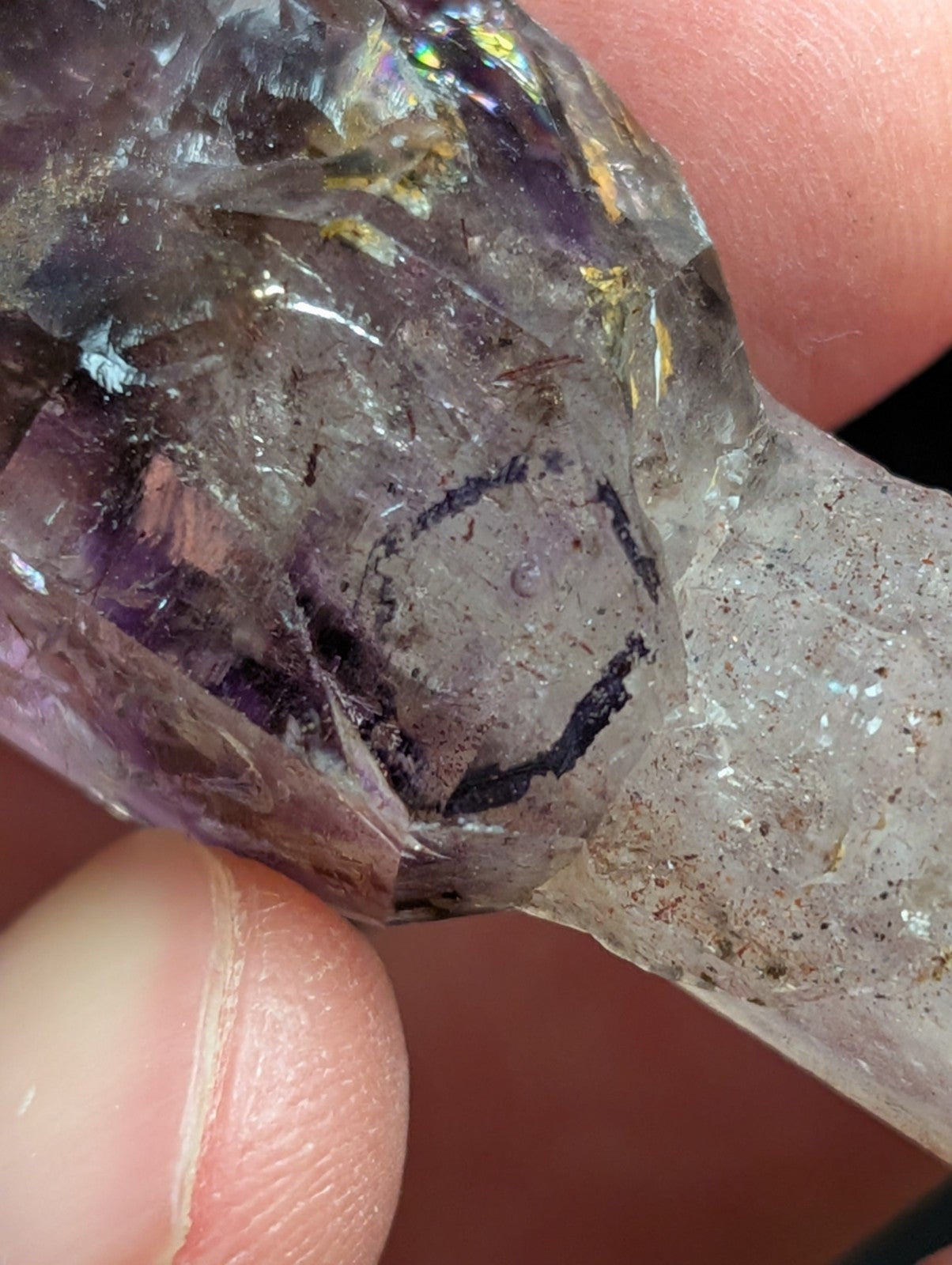 Rare Enhydro Shangaan Smoky Amethyst Scepter Quartz, Chimbuku Mine, Zimbabwe