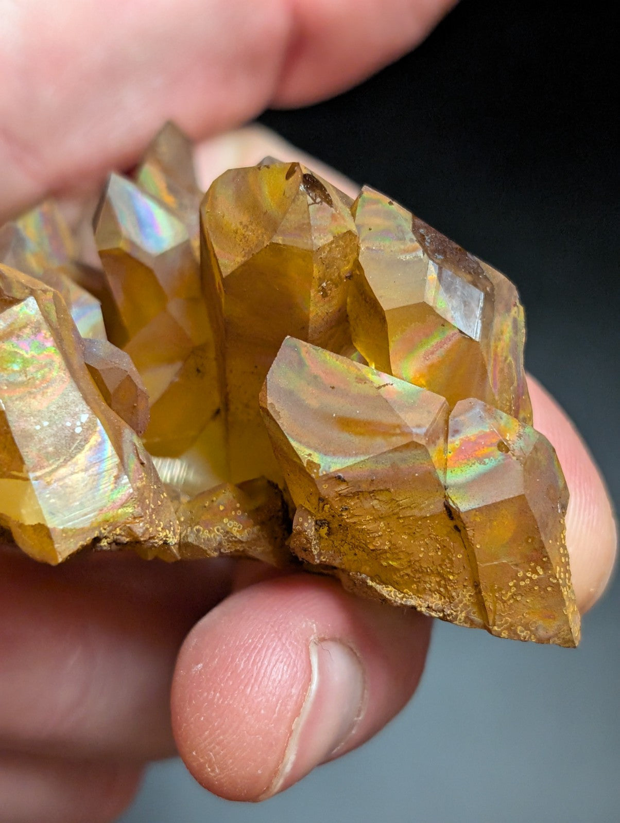 Rainbow Quartz Crystal Cluster -Montgomery Co. Arkansas, w/ natural iridescence