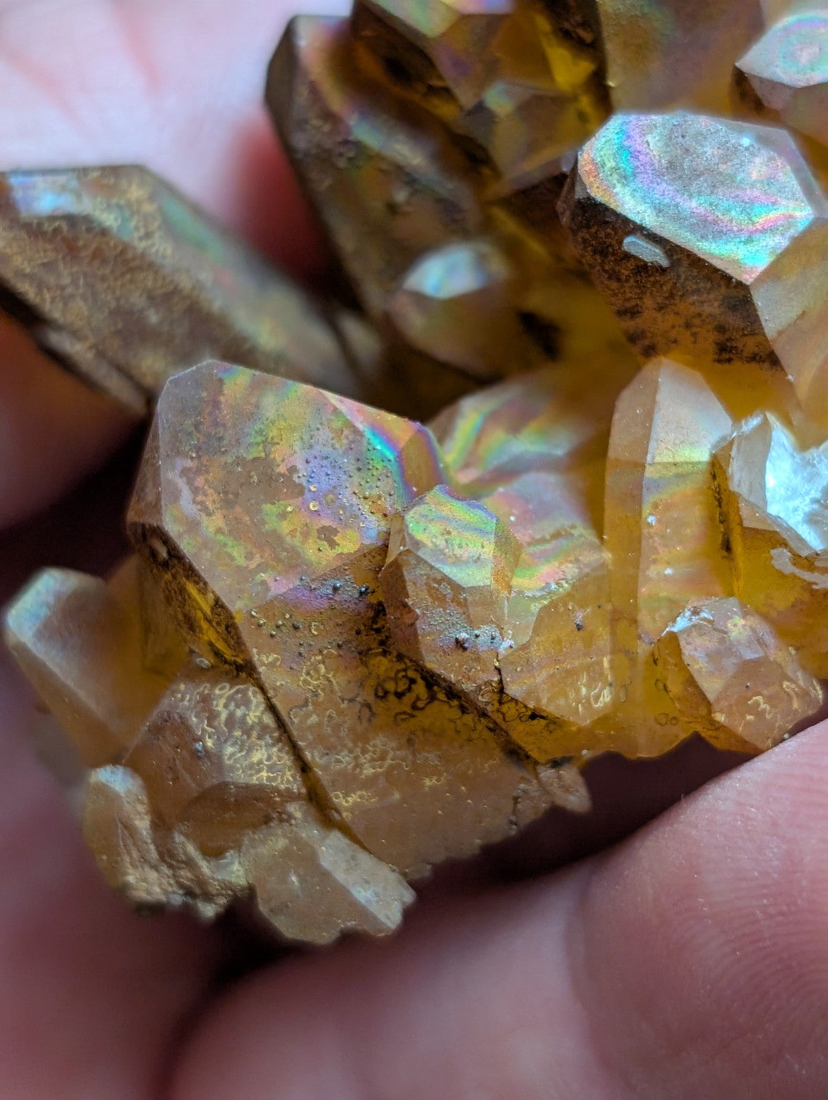 Rainbow Quartz Crystal Cluster -Montgomery Co. Arkansas, w/ natural iridescence