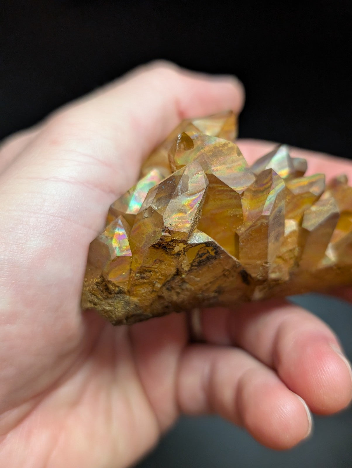 Rainbow Quartz Crystal Cluster -Montgomery Co. Arkansas, w/ natural iridescence